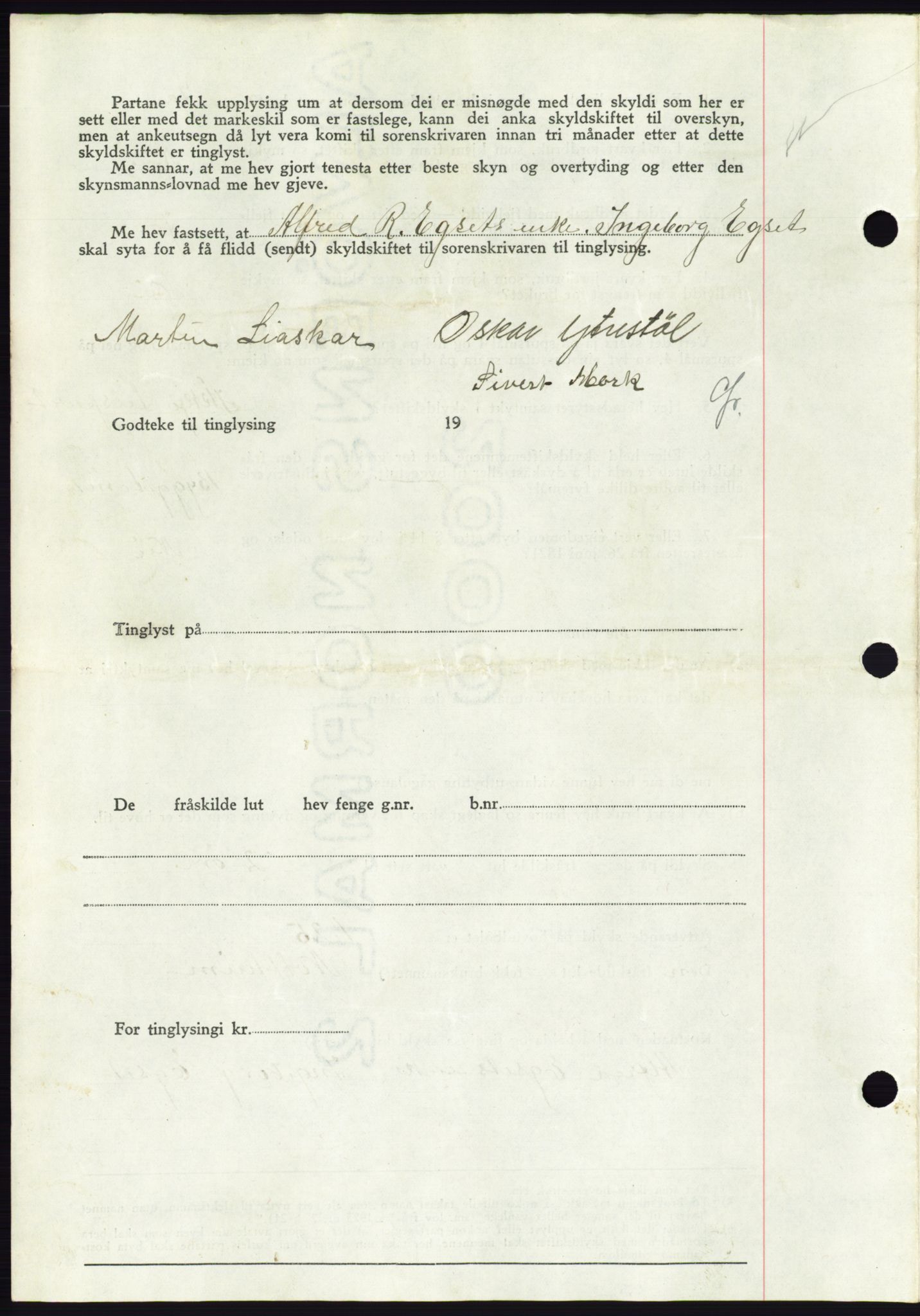 Søre Sunnmøre sorenskriveri, AV/SAT-A-4122/1/2/2C/L0077: Pantebok nr. 3A, 1945-1946, Dagboknr: 498/1945