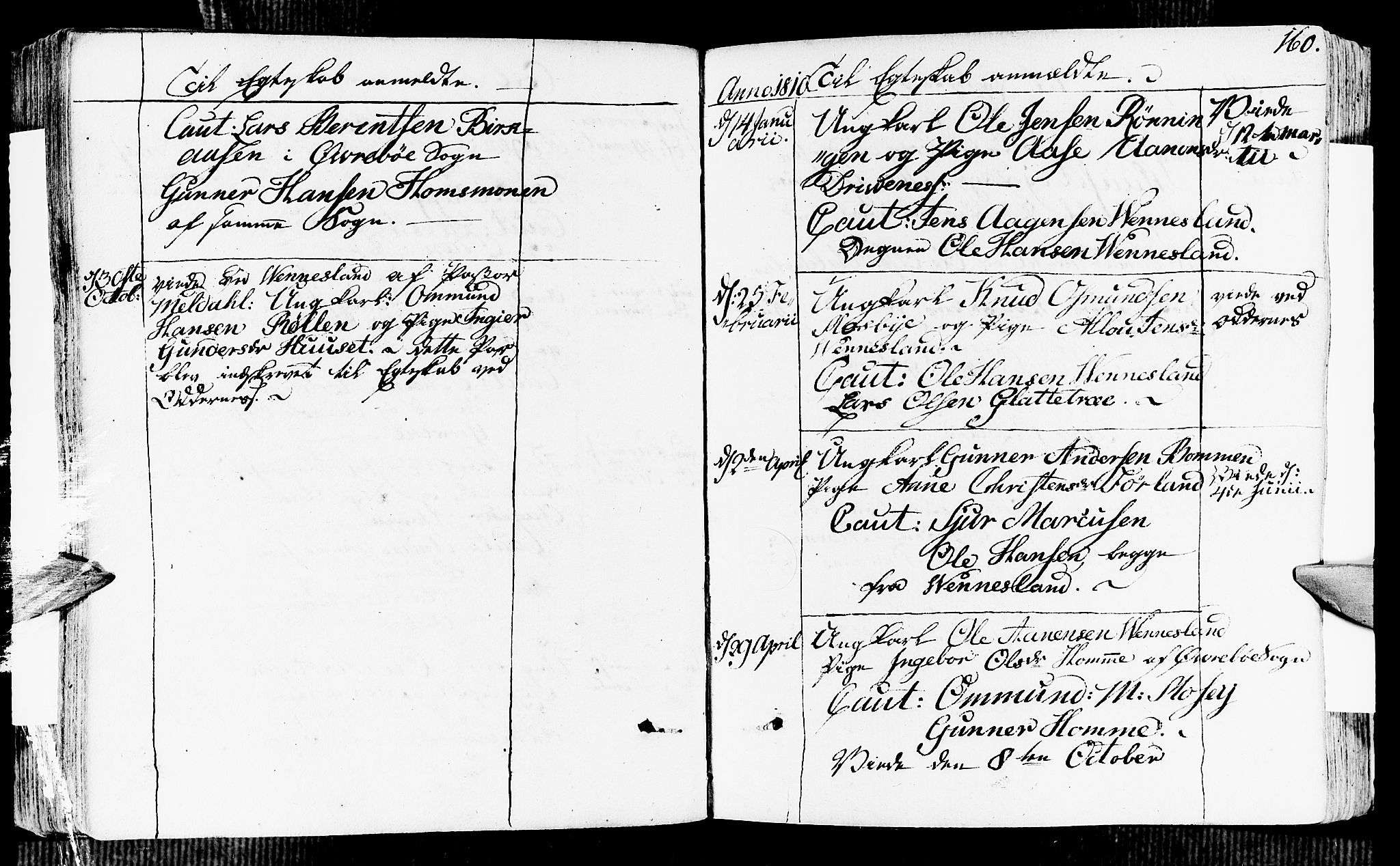 Vennesla sokneprestkontor, SAK/1111-0045/Fa/Fab/L0002: Ministerialbok nr. A 2, 1794-1834, s. 160
