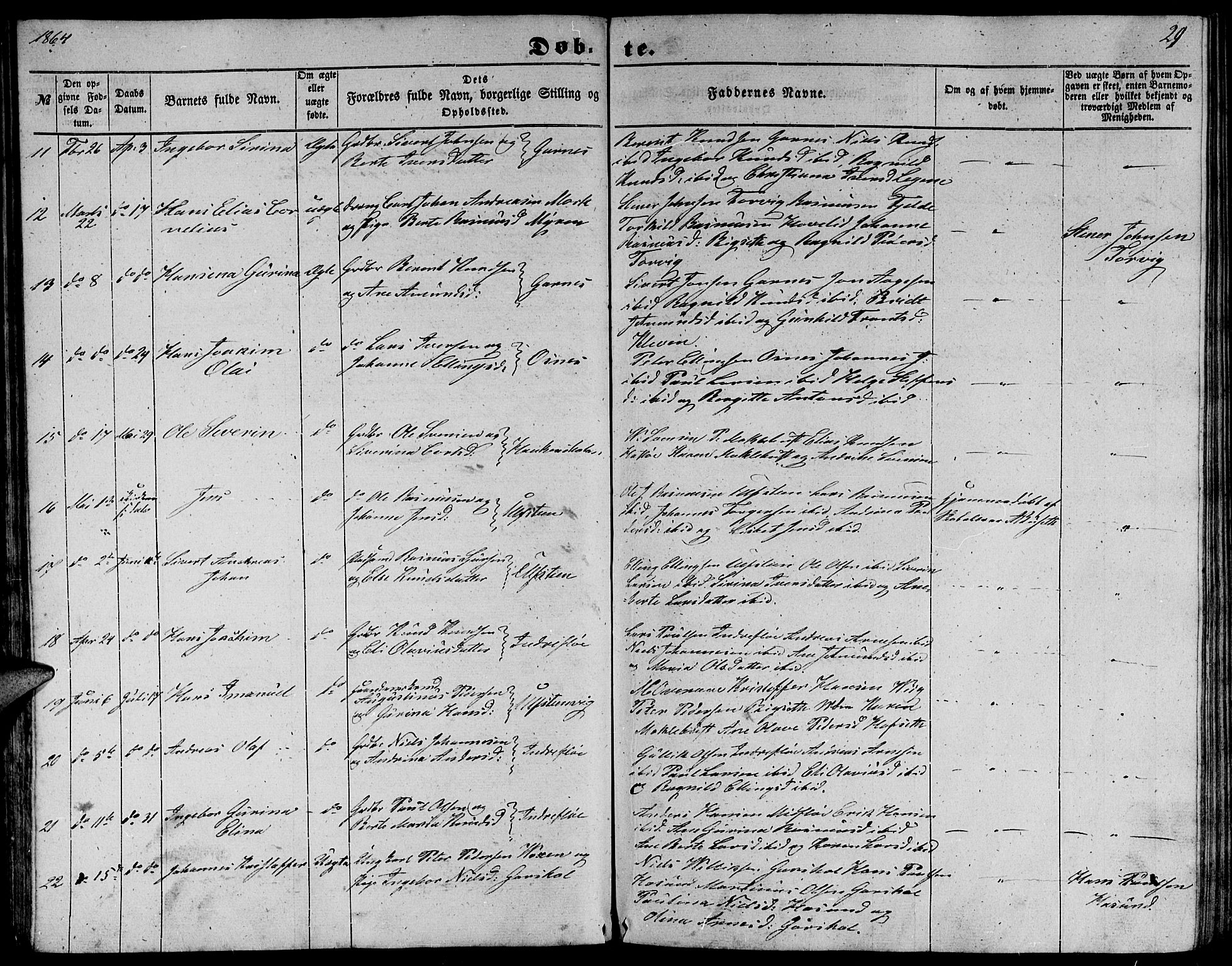 Ministerialprotokoller, klokkerbøker og fødselsregistre - Møre og Romsdal, AV/SAT-A-1454/509/L0111: Klokkerbok nr. 509C01, 1854-1882, s. 29