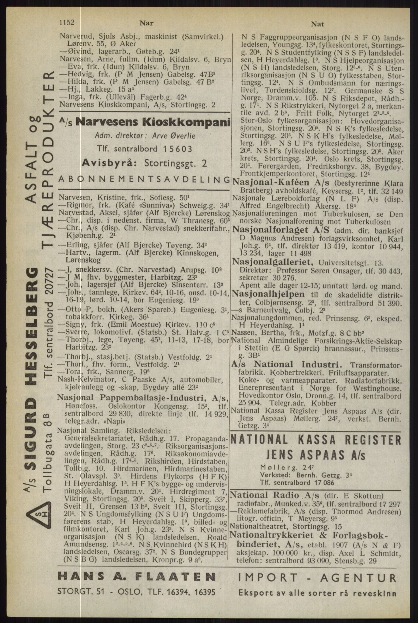 Kristiania/Oslo adressebok, PUBL/-, 1944, s. 1152