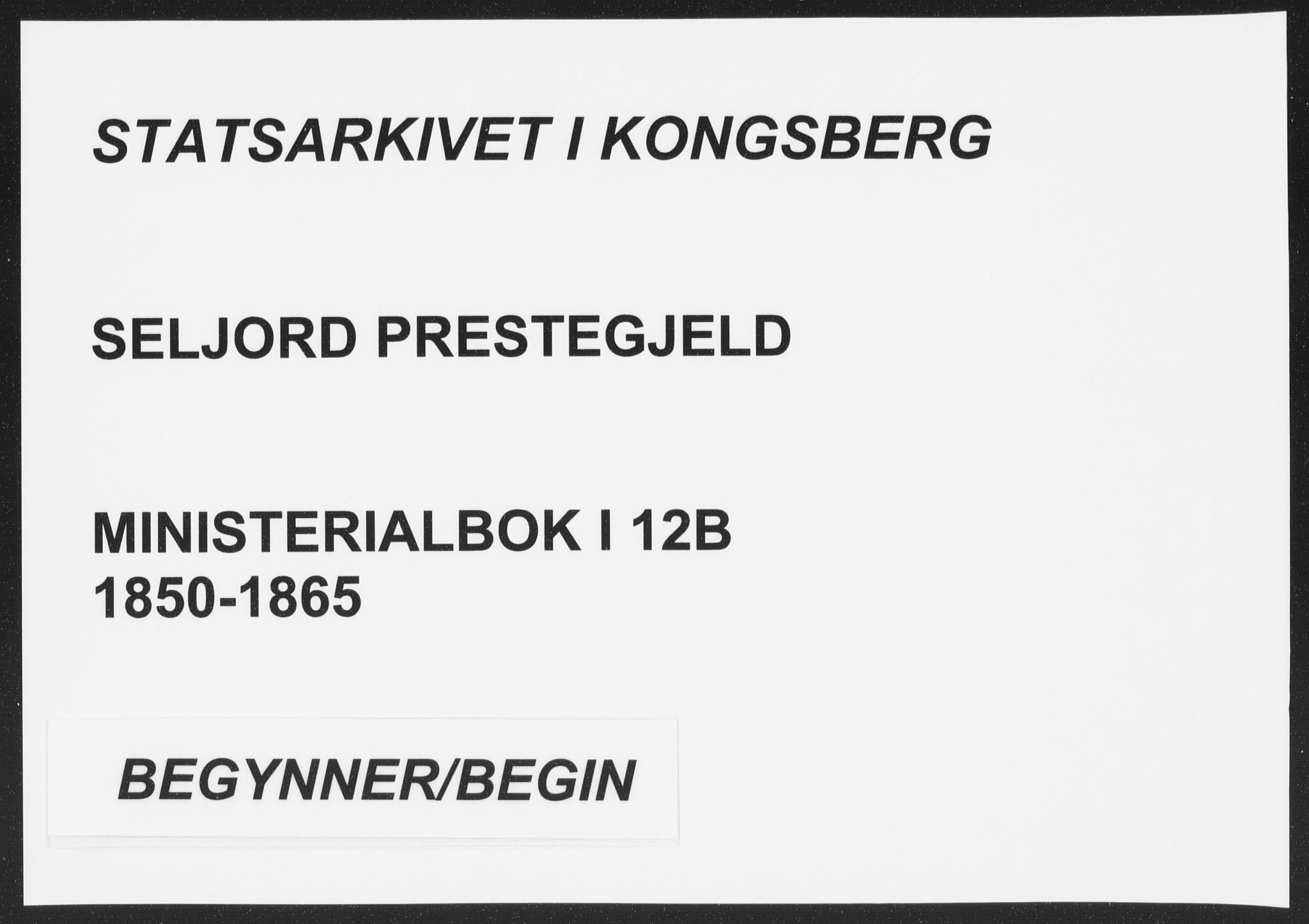 Seljord kirkebøker, SAKO/A-20/F/Fa/L012b: Ministerialbok nr. I 12B, 1850-1865