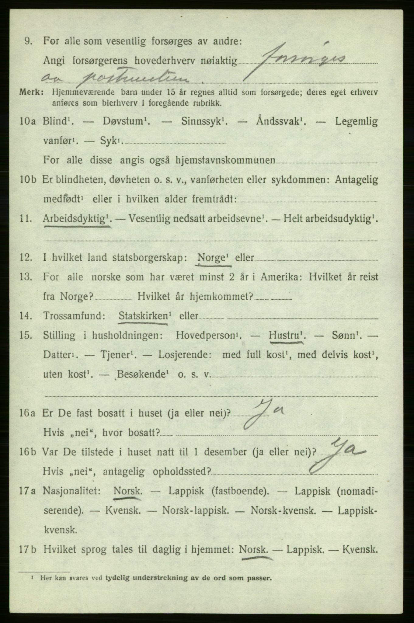SATØ, Folketelling 1920 for 2019 Kjelvik herred, 1920, s. 2788
