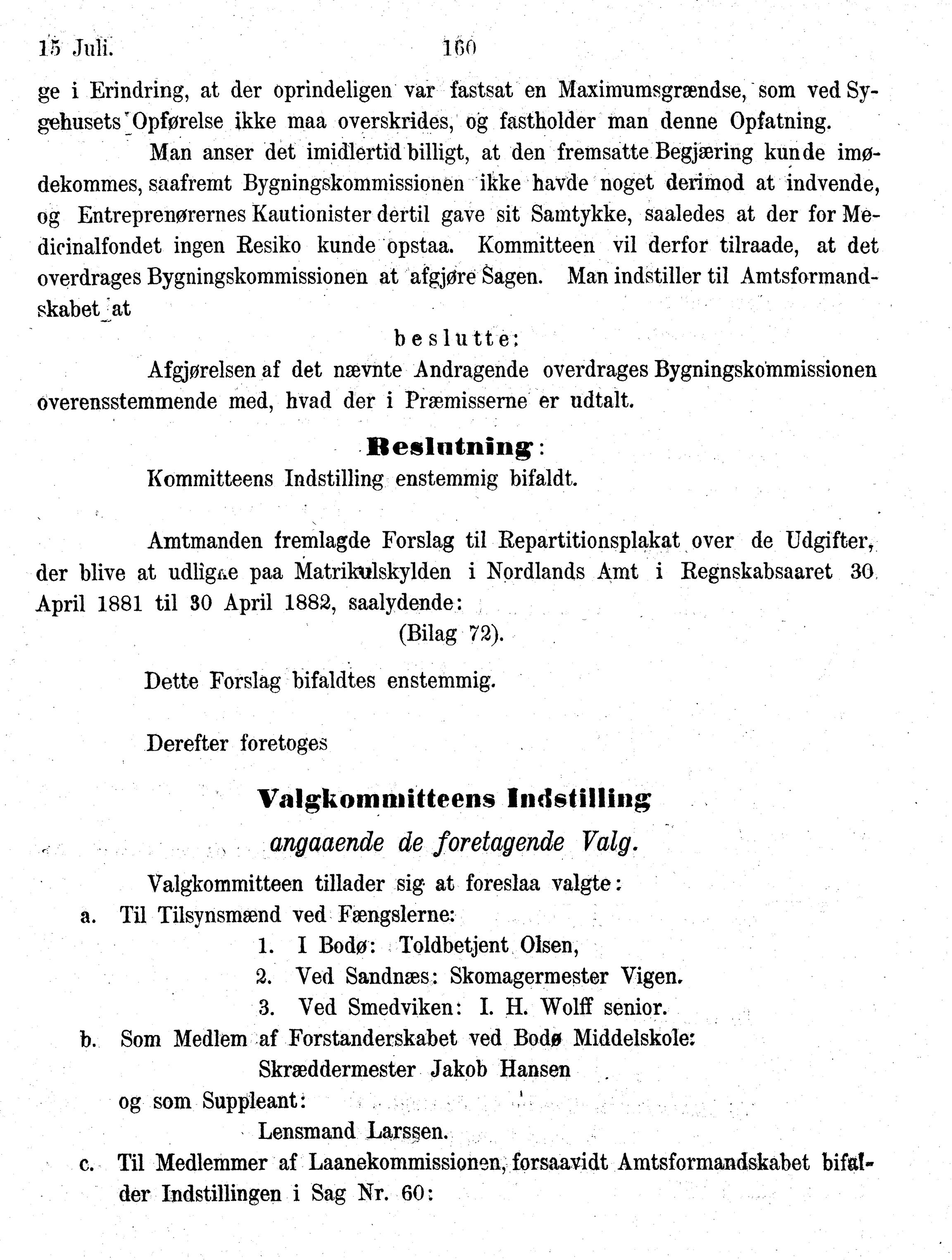 Nordland Fylkeskommune. Fylkestinget, AIN/NFK-17/176/A/Ac/L0010: Fylkestingsforhandlinger 1874-1880, 1874-1880