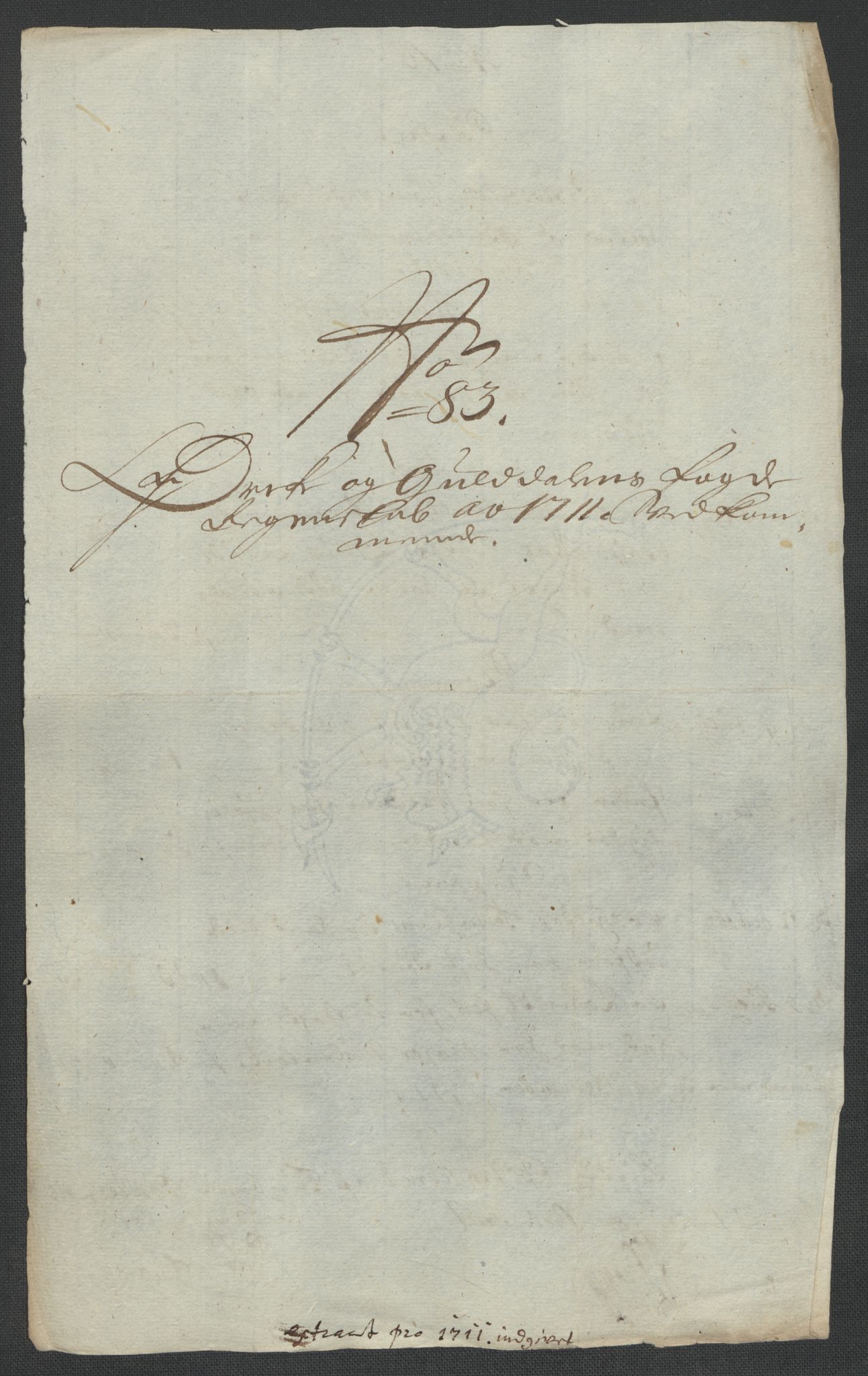 Rentekammeret inntil 1814, Reviderte regnskaper, Fogderegnskap, AV/RA-EA-4092/R60/L3961: Fogderegnskap Orkdal og Gauldal, 1711, s. 400