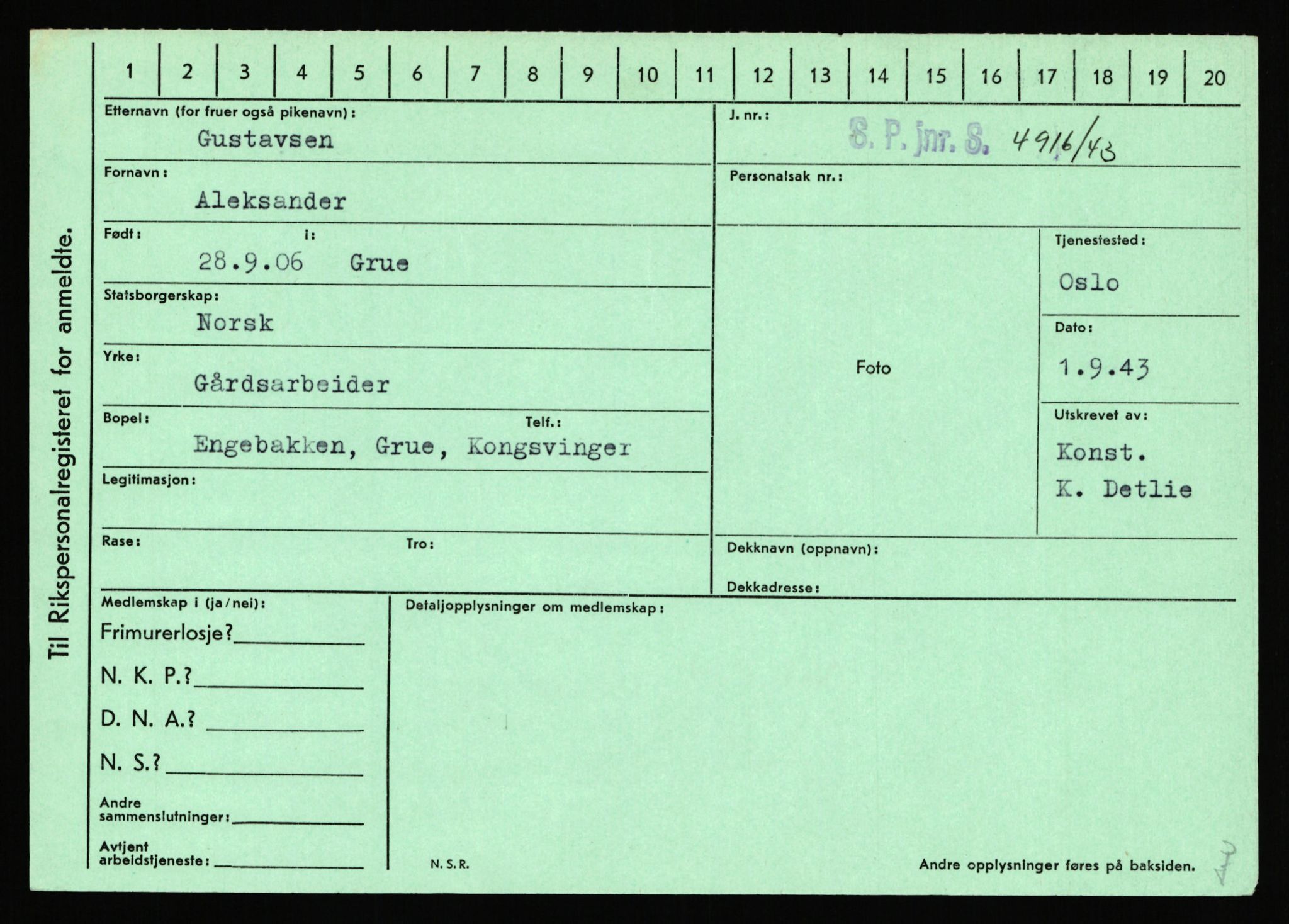 Statspolitiet - Hovedkontoret / Osloavdelingen, AV/RA-S-1329/C/Ca/L0005: Furali - Hamula, 1943-1945, s. 3228