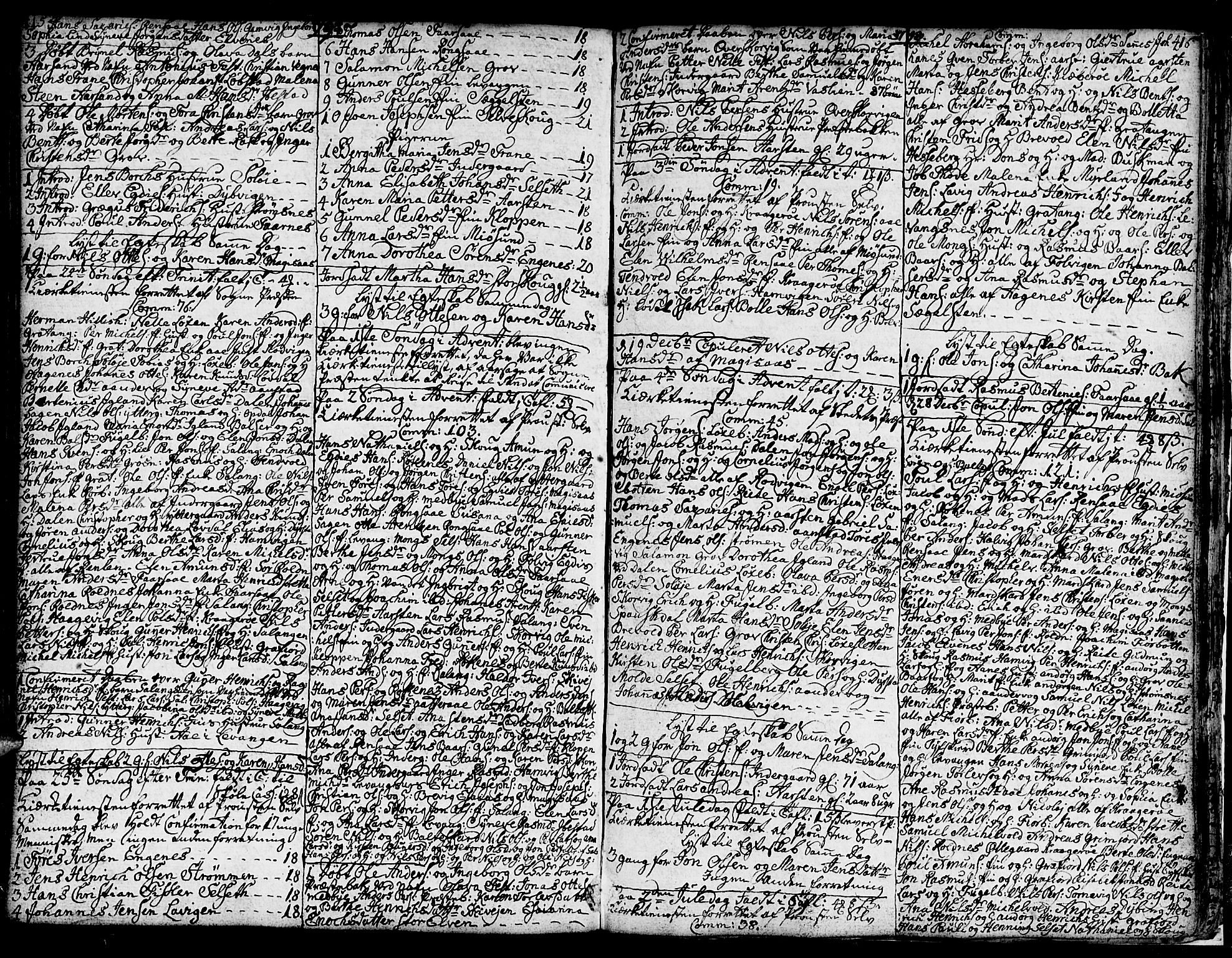 Ibestad sokneprestembete, AV/SATØ-S-0077/H/Ha/Hab/L0001klokker: Klokkerbok nr. 1, 1776-1808, s. 415-416