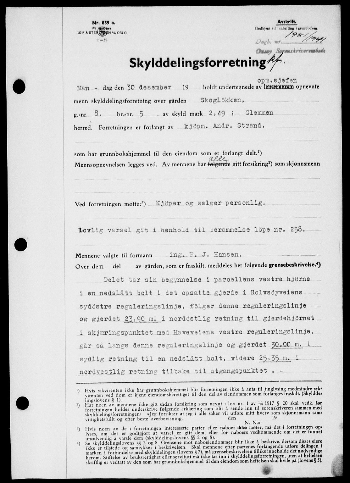 Onsøy sorenskriveri, SAO/A-10474/G/Ga/Gab/L0008: Pantebok nr. II A-8, 1941-1942
