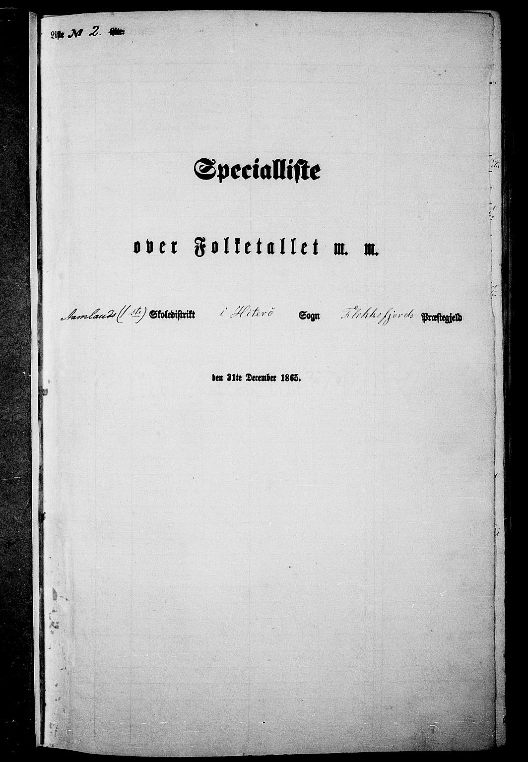 RA, Folketelling 1865 for 1042L Flekkefjord prestegjeld, Nes sokn og Hidra sokn, 1865, s. 28
