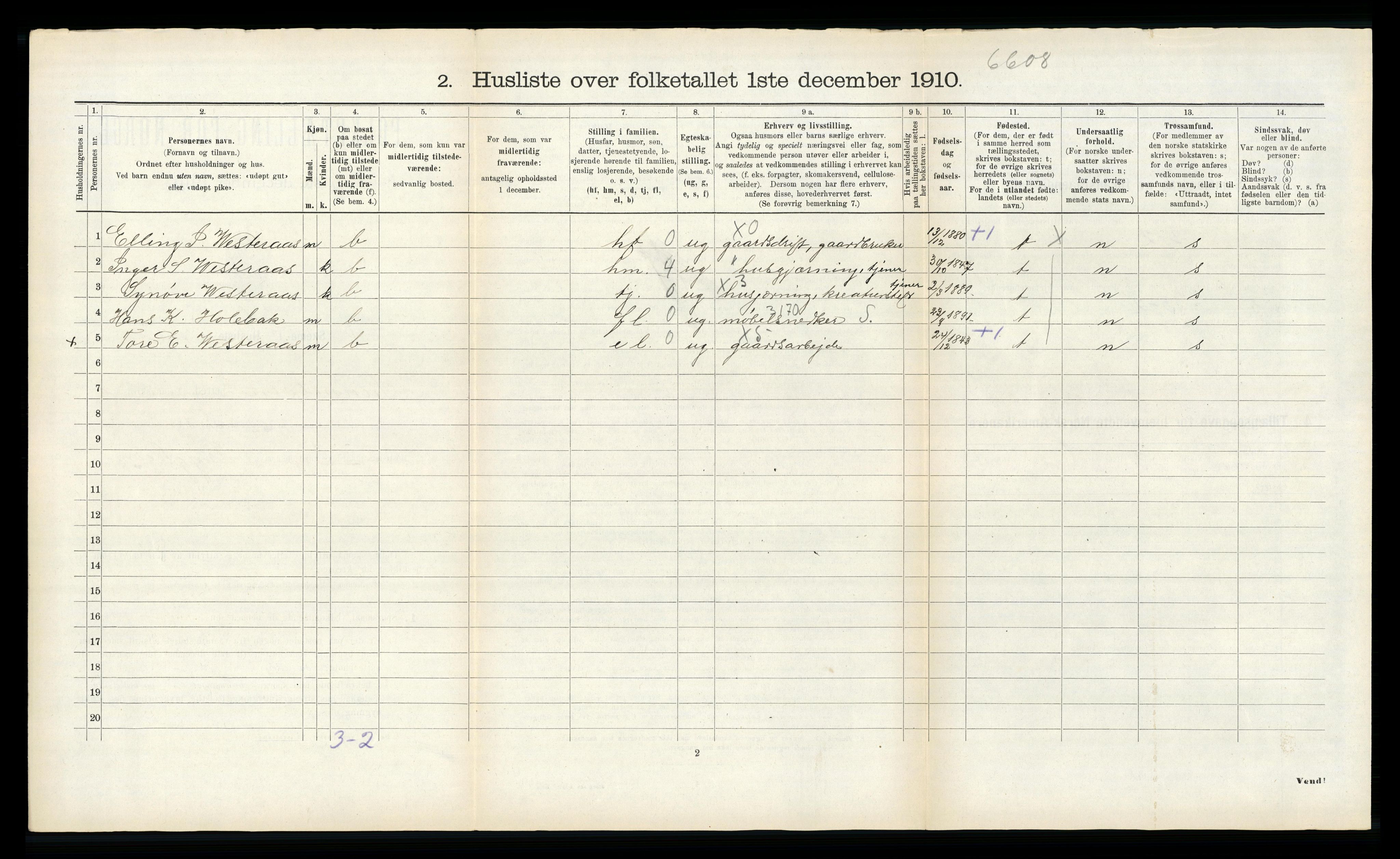 RA, Folketelling 1910 for 1523 Sunnylven herred, 1910, s. 539