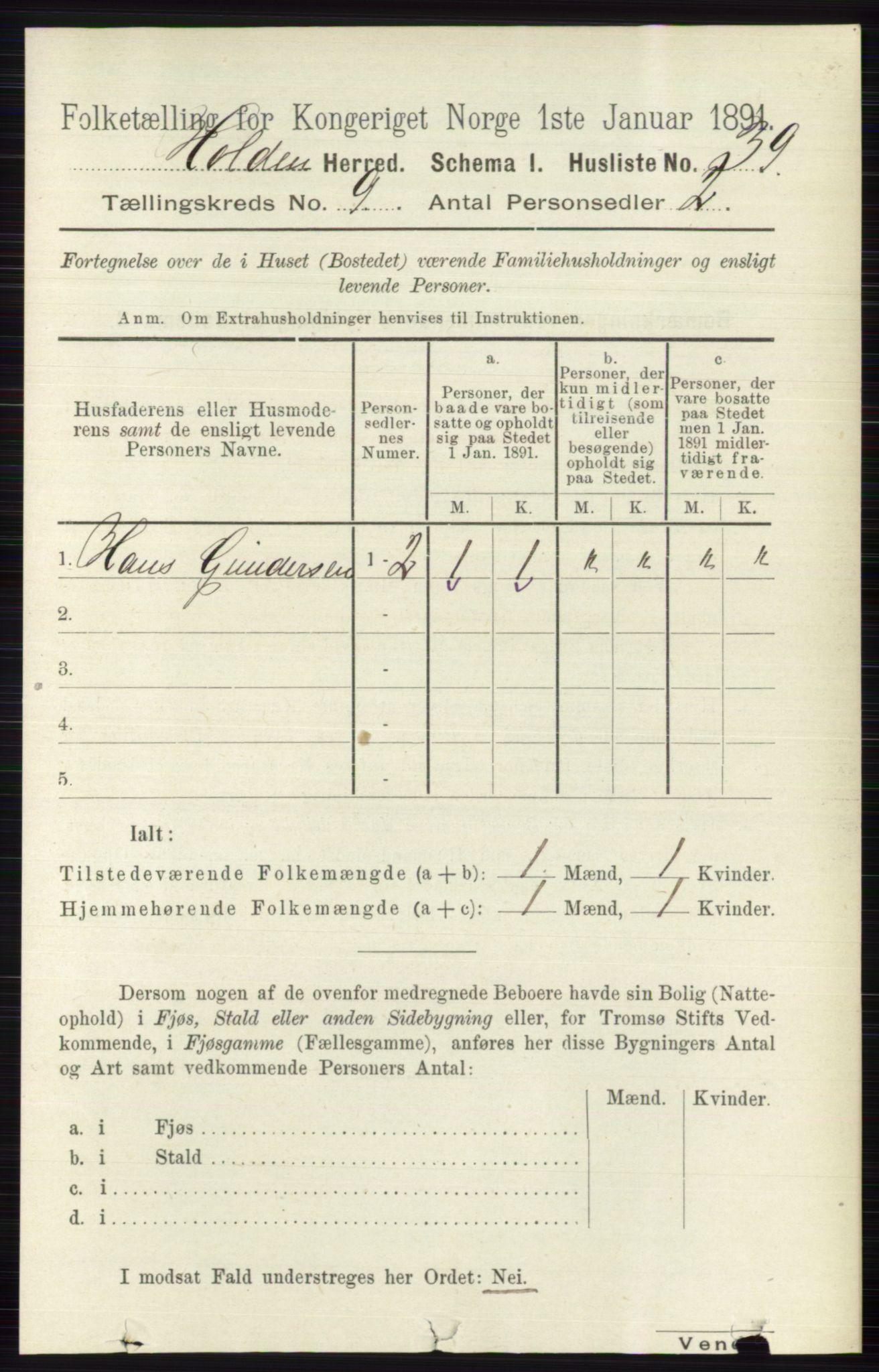 RA, Folketelling 1891 for 0819 Holla herred, 1891, s. 4086