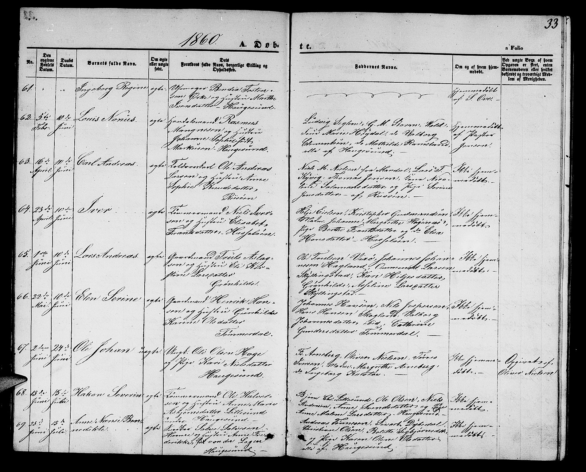 Torvastad sokneprestkontor, AV/SAST-A -101857/H/Ha/Hab/L0006: Klokkerbok nr. B 6, 1858-1867, s. 33