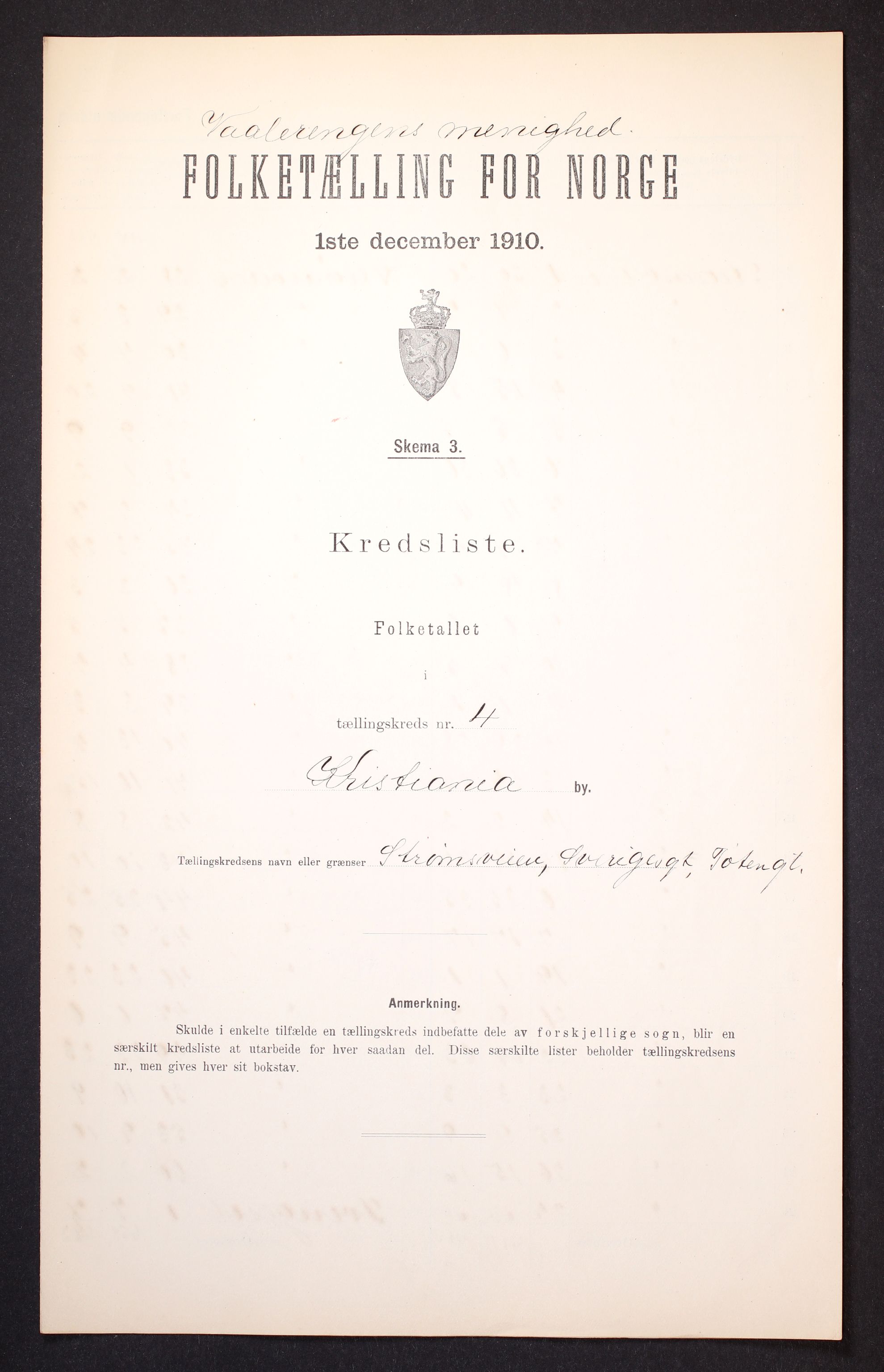 RA, Folketelling 1910 for 0301 Kristiania kjøpstad, 1910, s. 495