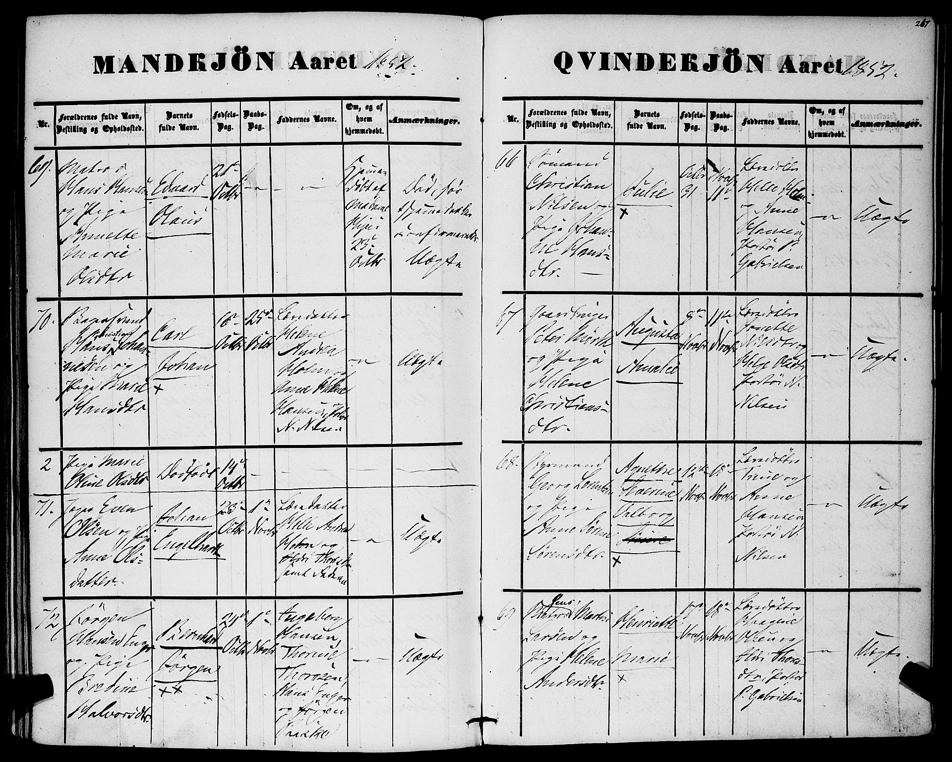 Rikshospitalet prestekontor Kirkebøker, SAO/A-10309b/F/L0003: Ministerialbok nr. 3, 1841-1853, s. 267