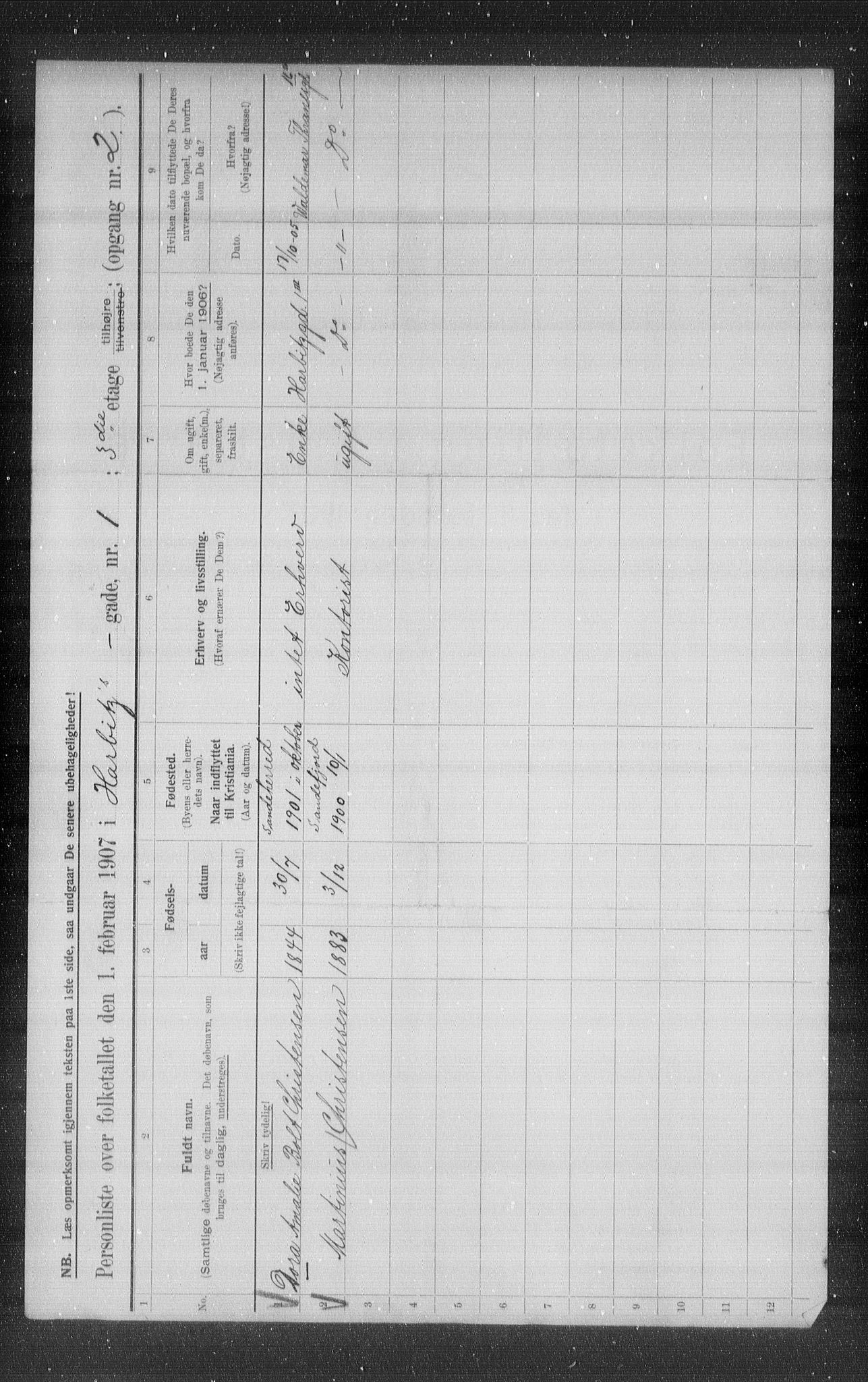 OBA, Kommunal folketelling 1.2.1907 for Kristiania kjøpstad, 1907, s. 17973