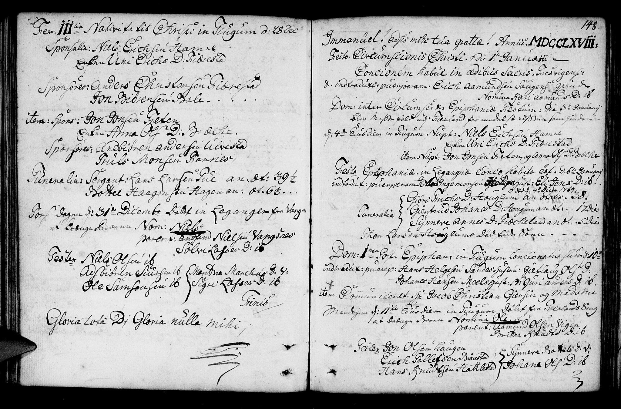 Leikanger sokneprestembete, SAB/A-81001: Ministerialbok nr. A 3, 1756-1770, s. 148