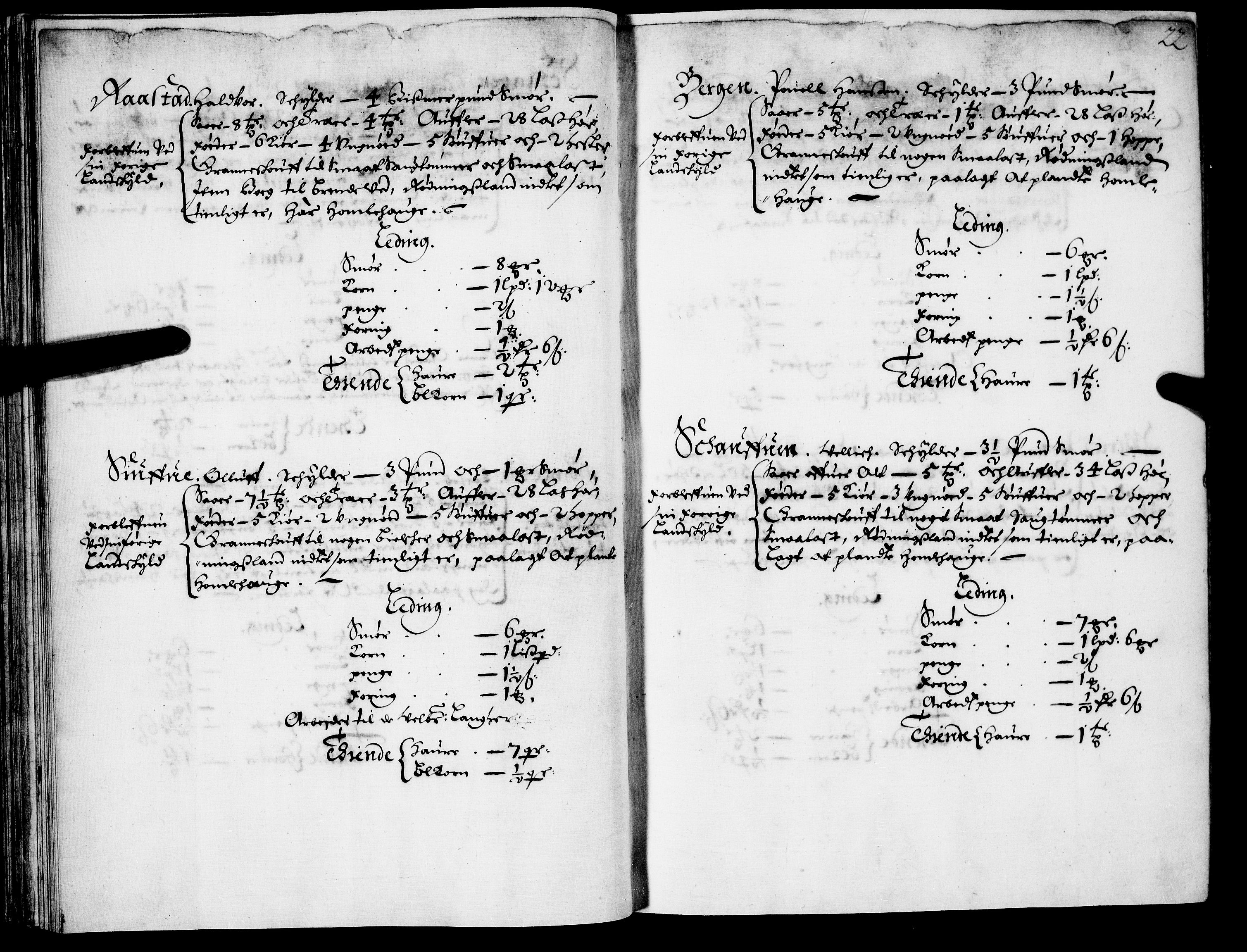 Rentekammeret inntil 1814, Realistisk ordnet avdeling, AV/RA-EA-4070/N/Nb/Nba/L0021: Brunla len, 1667, s. 21b-22a