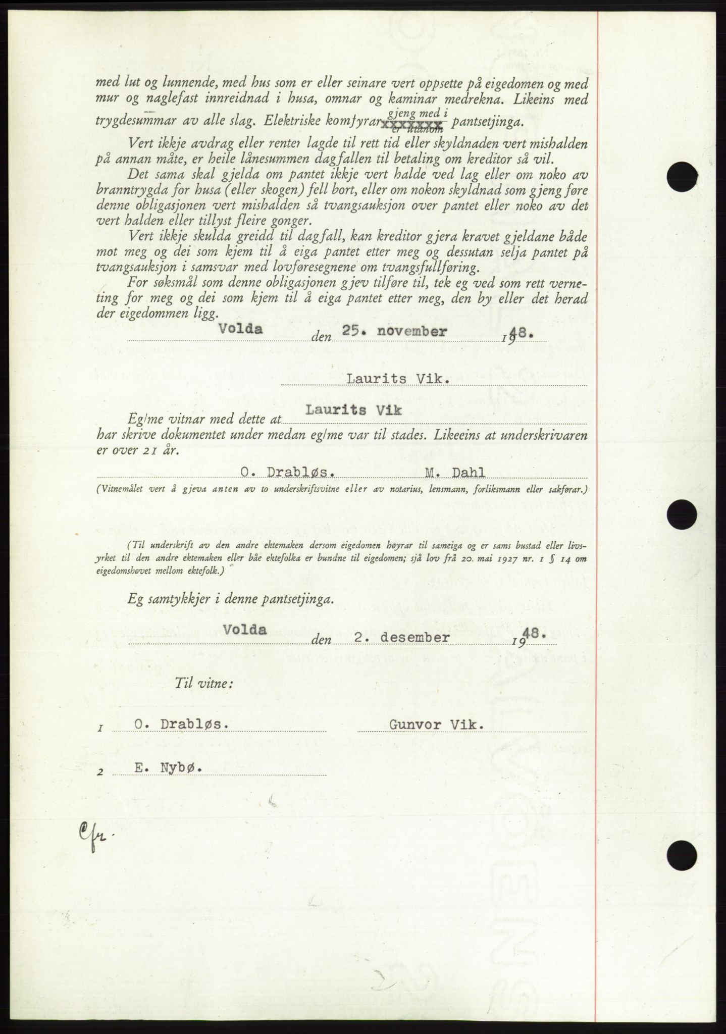 Søre Sunnmøre sorenskriveri, AV/SAT-A-4122/1/2/2C/L0116: Pantebok nr. 4B, 1948-1949, Dagboknr: 1795/1948