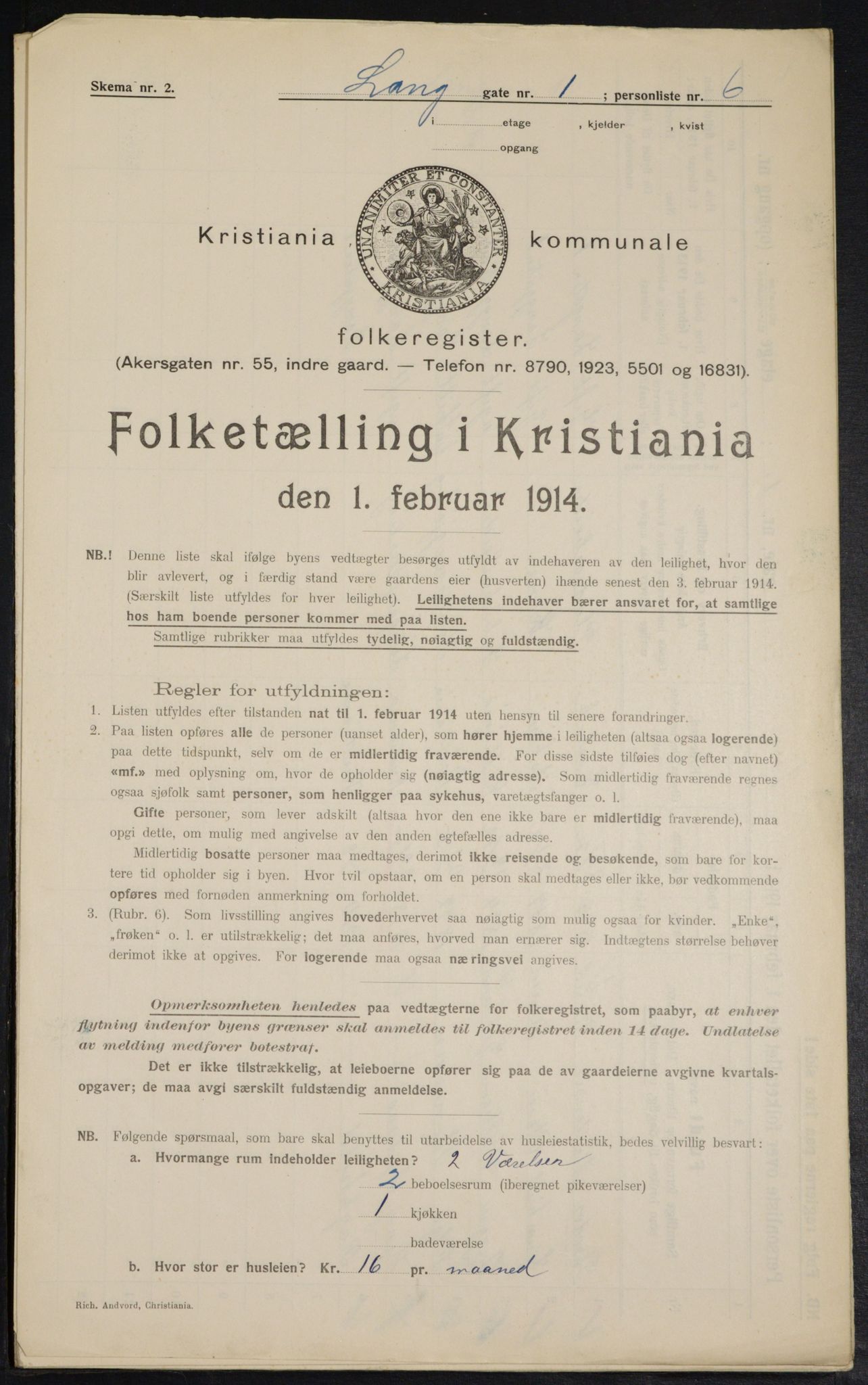 OBA, Kommunal folketelling 1.2.1914 for Kristiania, 1914, s. 56359