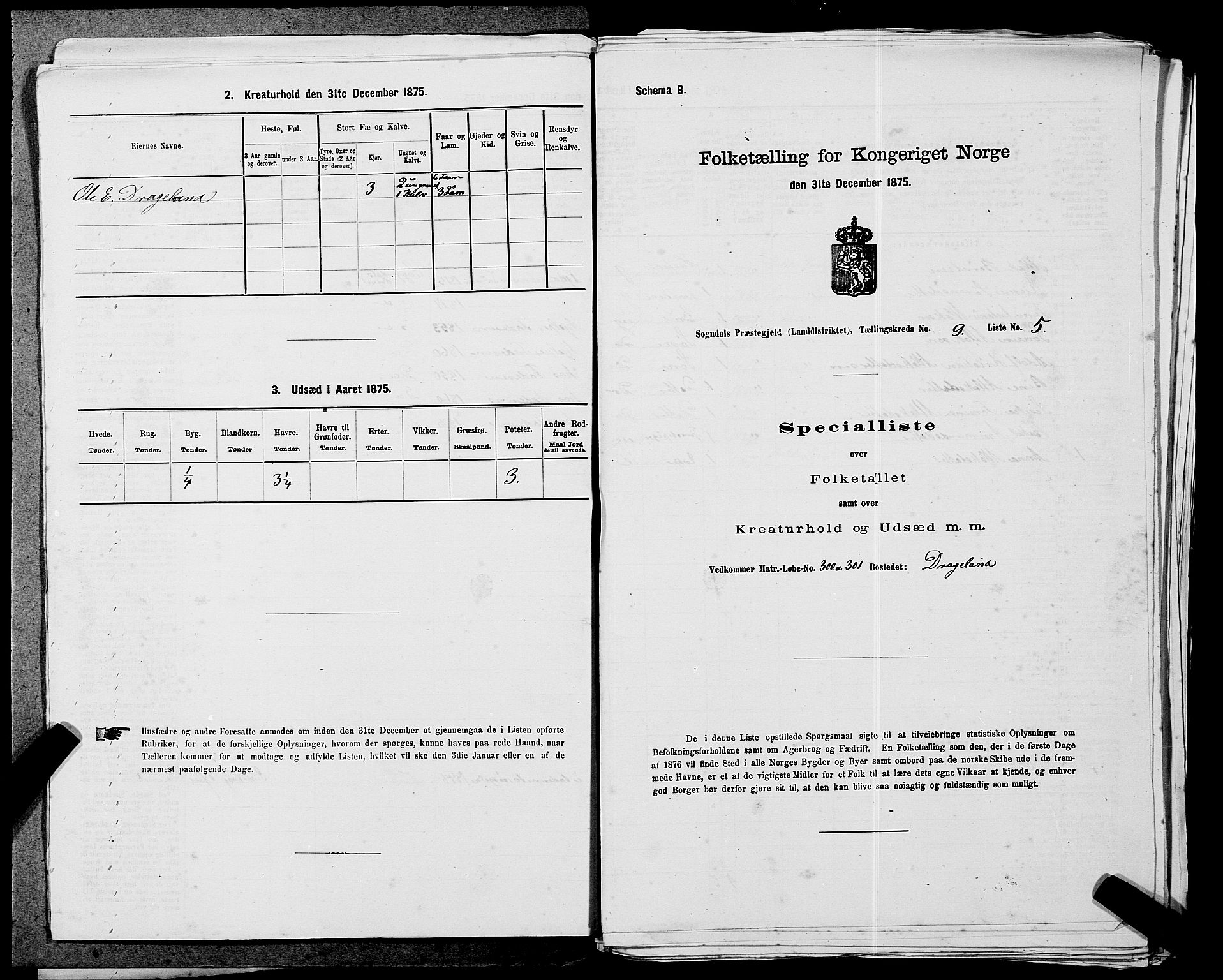 SAST, Folketelling 1875 for 1111L Sokndal prestegjeld, Sokndal landsokn, 1875, s. 814