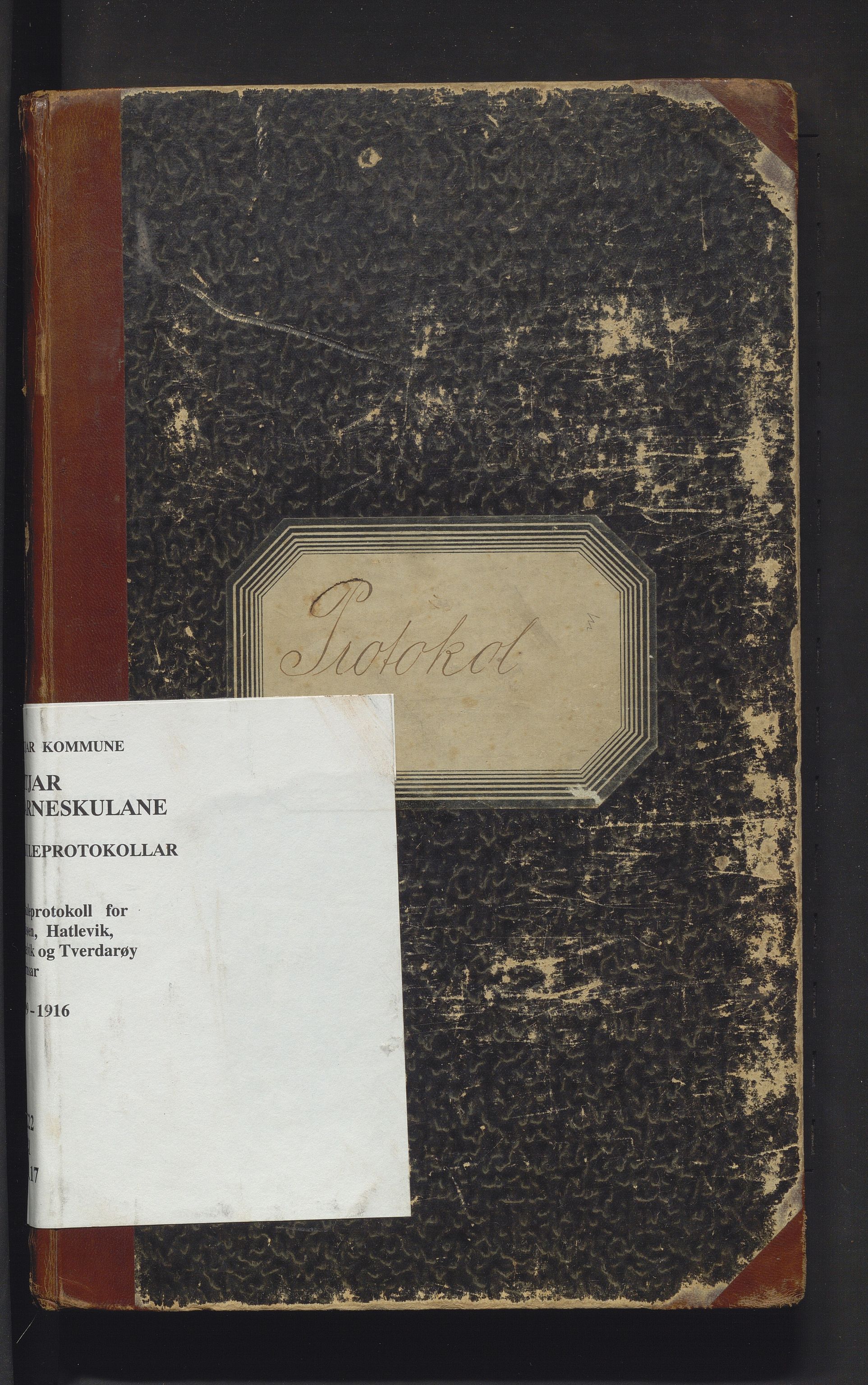 Fitjar kommune. Barneskulane, IKAH/1222-231/F/Fa/L0017: Skuleprotokoll for Risøen, Hatlevik, Sælvik, Tvedrøy krinsar, 1899-1916