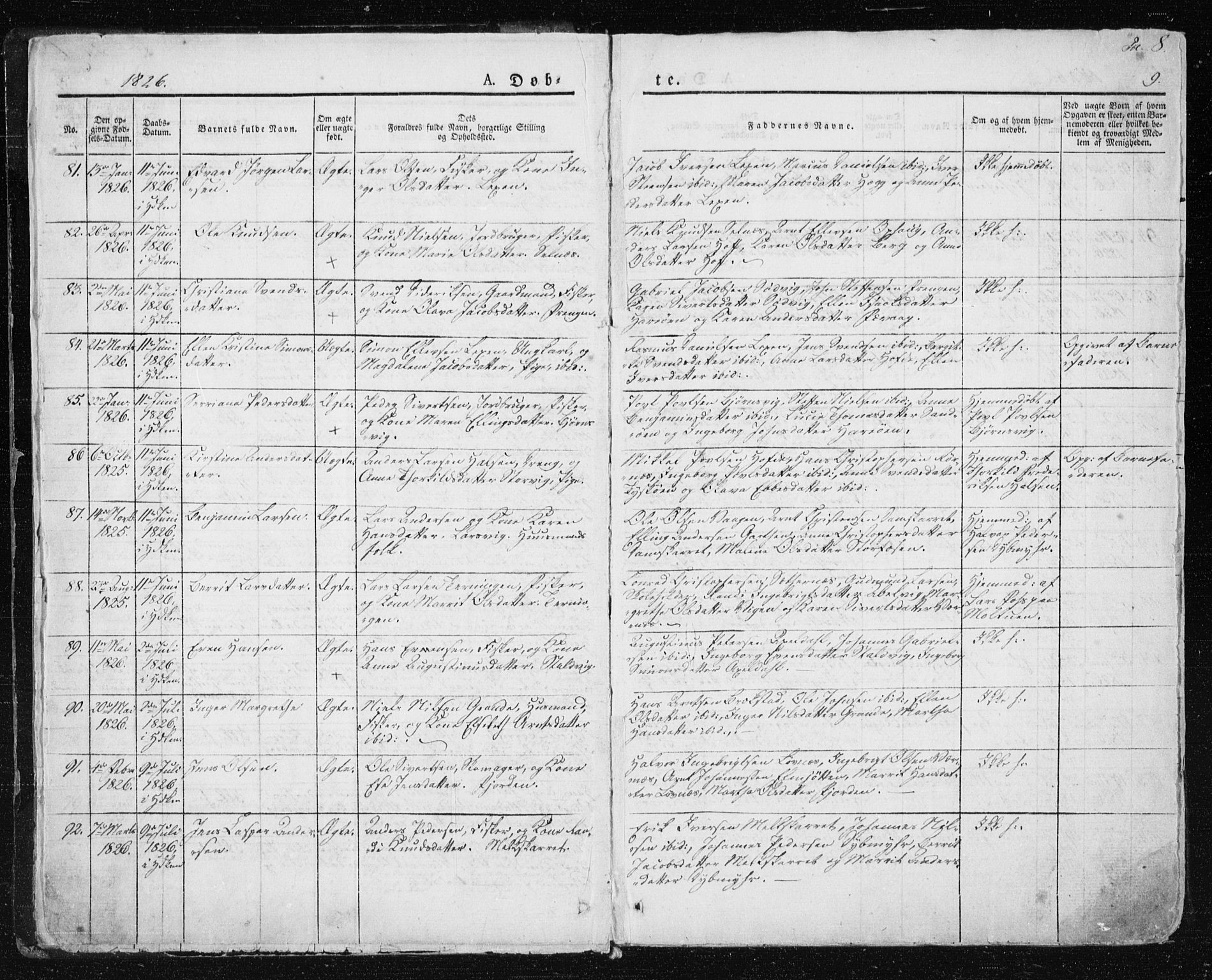 Ministerialprotokoller, klokkerbøker og fødselsregistre - Sør-Trøndelag, SAT/A-1456/659/L0735: Ministerialbok nr. 659A05, 1826-1841, s. 8