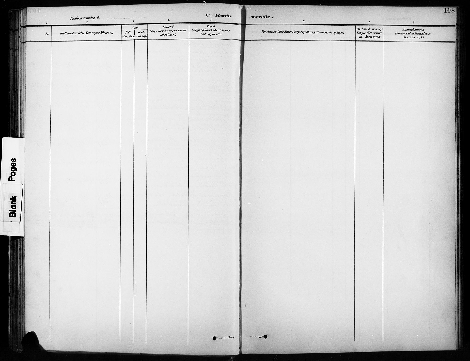 Vardal prestekontor, SAH/PREST-100/H/Ha/Hab/L0010: Klokkerbok nr. 10, 1895-1903, s. 108