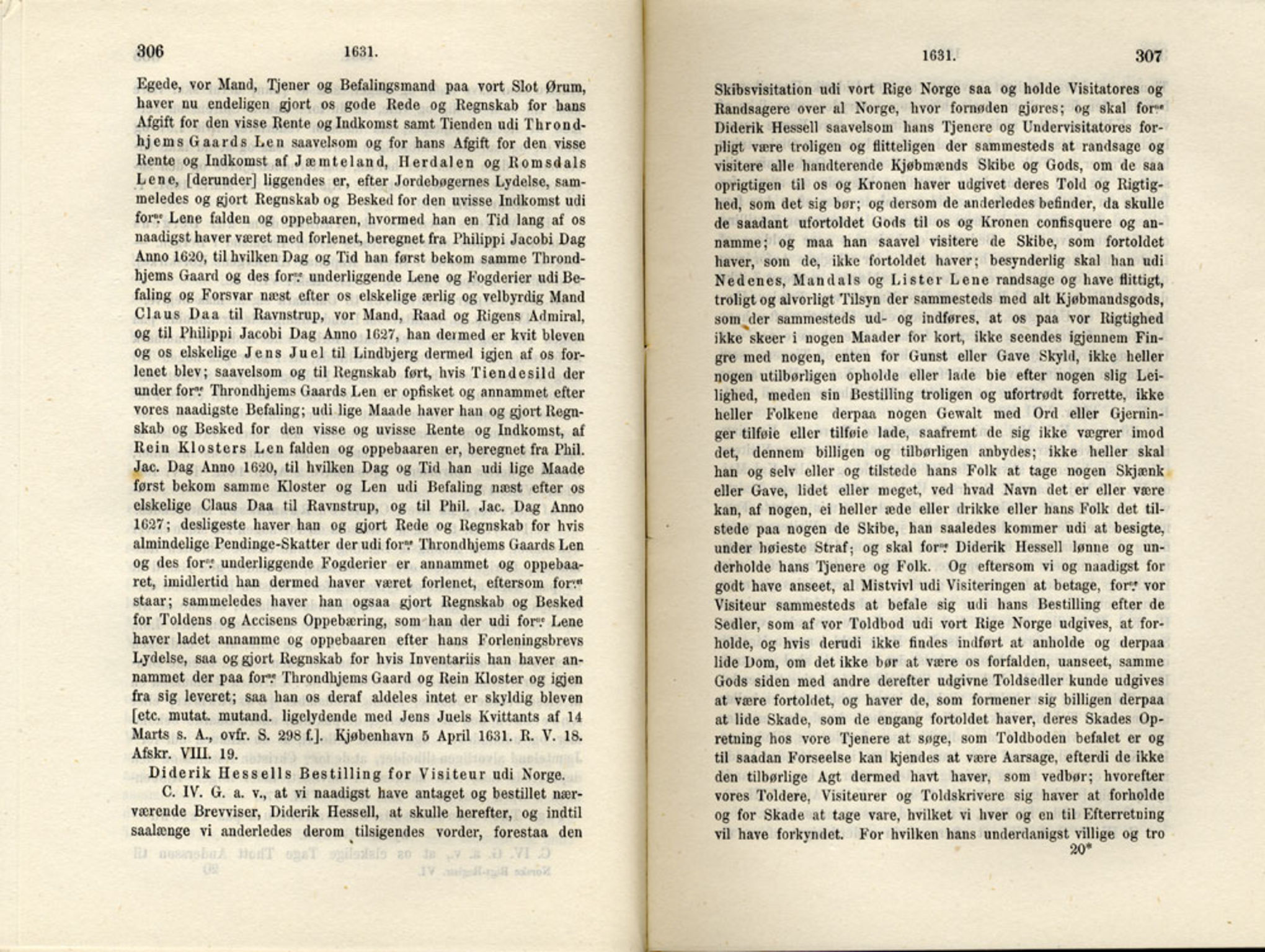 Publikasjoner utgitt av Det Norske Historiske Kildeskriftfond, PUBL/-/-/-: Norske Rigs-Registranter, bind 6, 1628-1634, s. 306-307