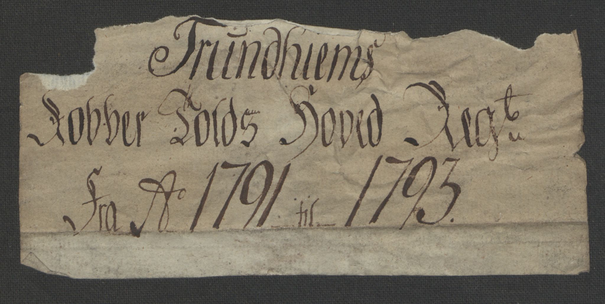 Generaltollkammeret, tollregnskaper, AV/RA-EA-5490/R34/L0041/0001: Koppertollregnskaper Trondheim B / Tollbok for koppertollen, 1791