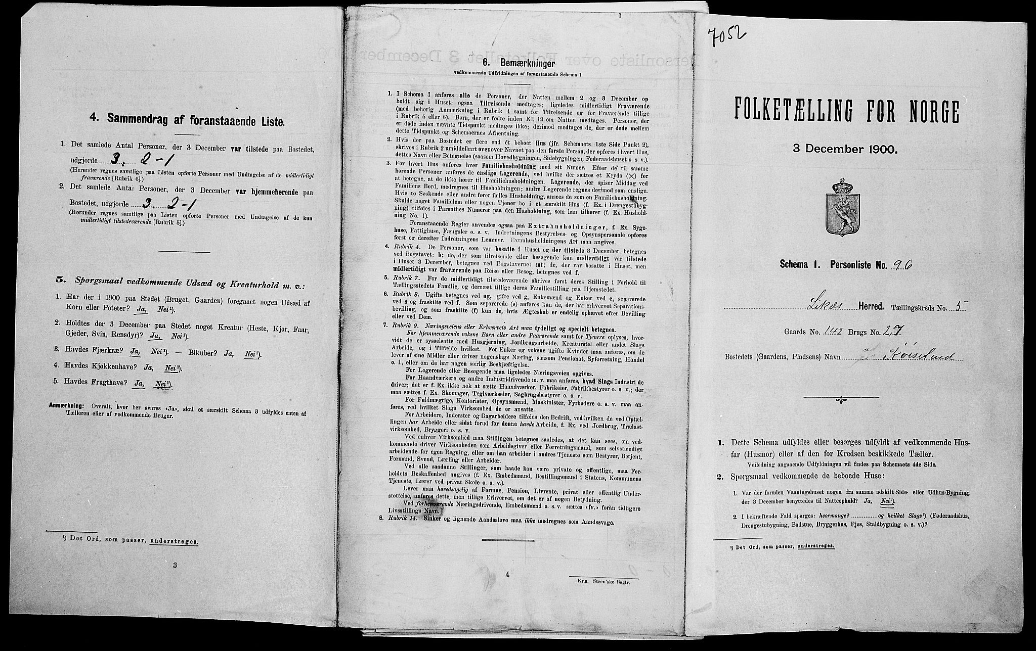 SAK, Folketelling 1900 for 1037 Liknes herred, 1900, s. 36