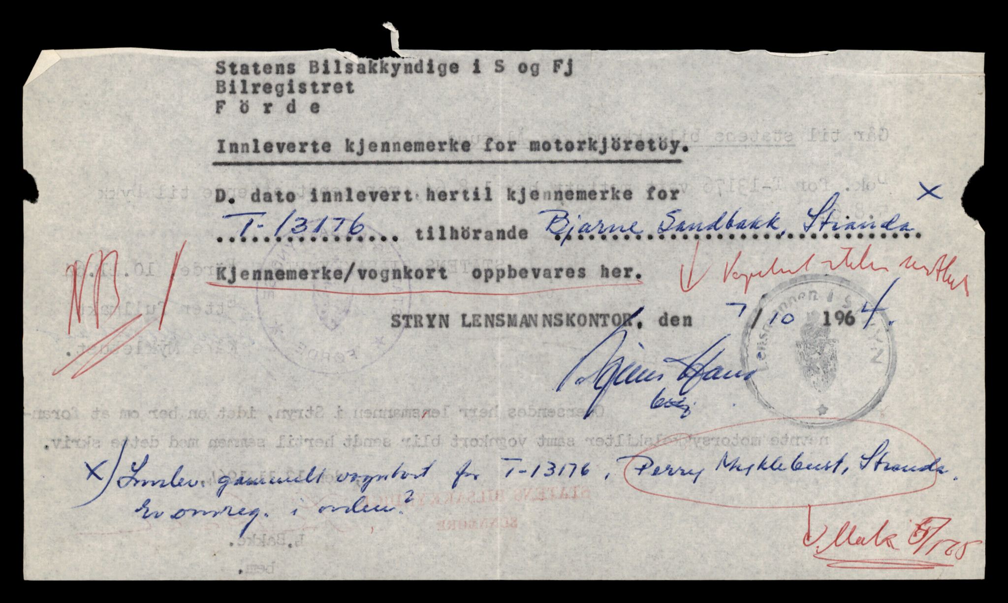 Møre og Romsdal vegkontor - Ålesund trafikkstasjon, AV/SAT-A-4099/F/Fe/L0037: Registreringskort for kjøretøy T 13031 - T 13179, 1927-1998, s. 2808