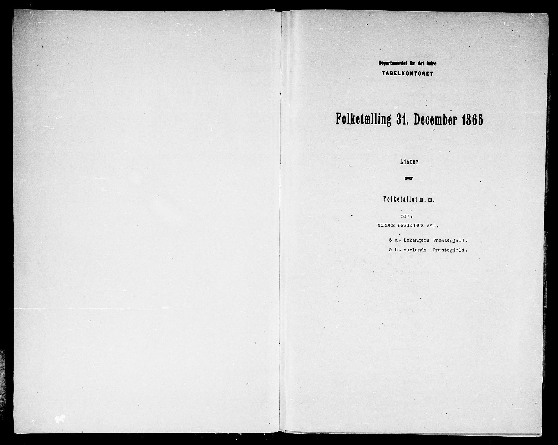 RA, Folketelling 1865 for 1419P Leikanger prestegjeld, 1865, s. 3