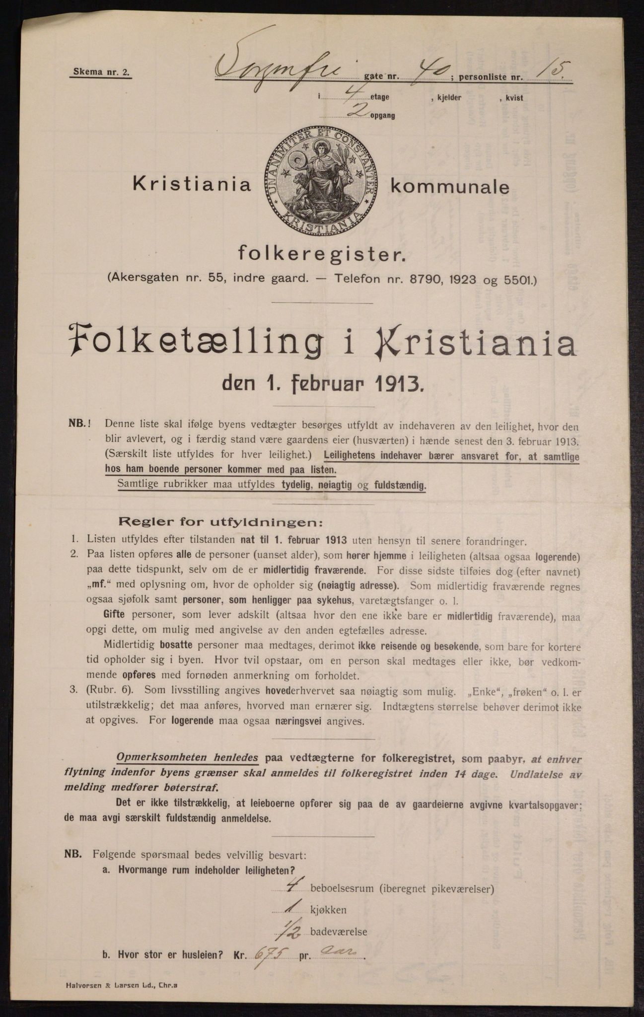 OBA, Kommunal folketelling 1.2.1913 for Kristiania, 1913, s. 100428