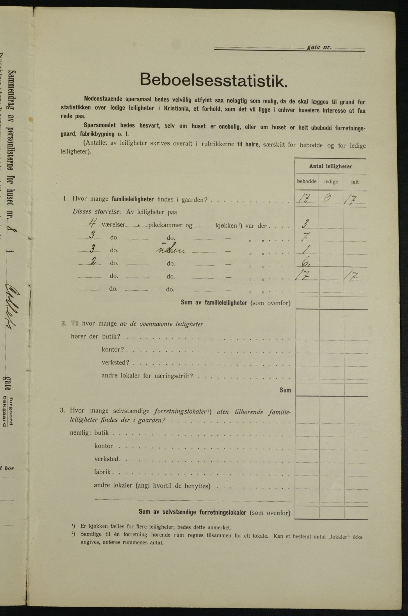 OBA, Kommunal folketelling 1.2.1913 for Kristiania, 1913, s. 13093