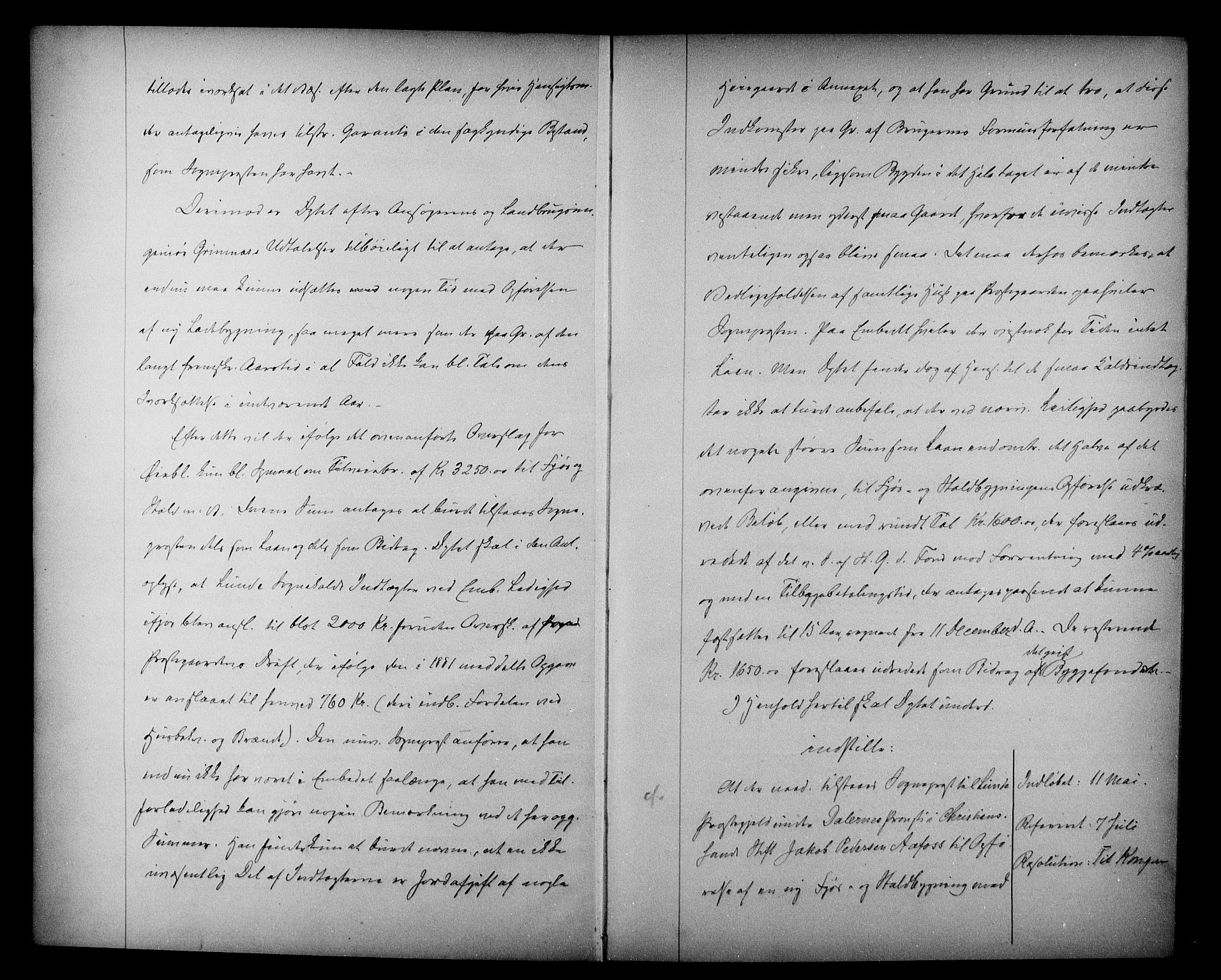 Kirke- og undervisningsdepartementet, Kontoret  for kirke og geistlighet A, AV/RA-S-1007/A/Aa/L0227: Referatprotokoll bd. 2. Ref.nr. 161-309, 1885