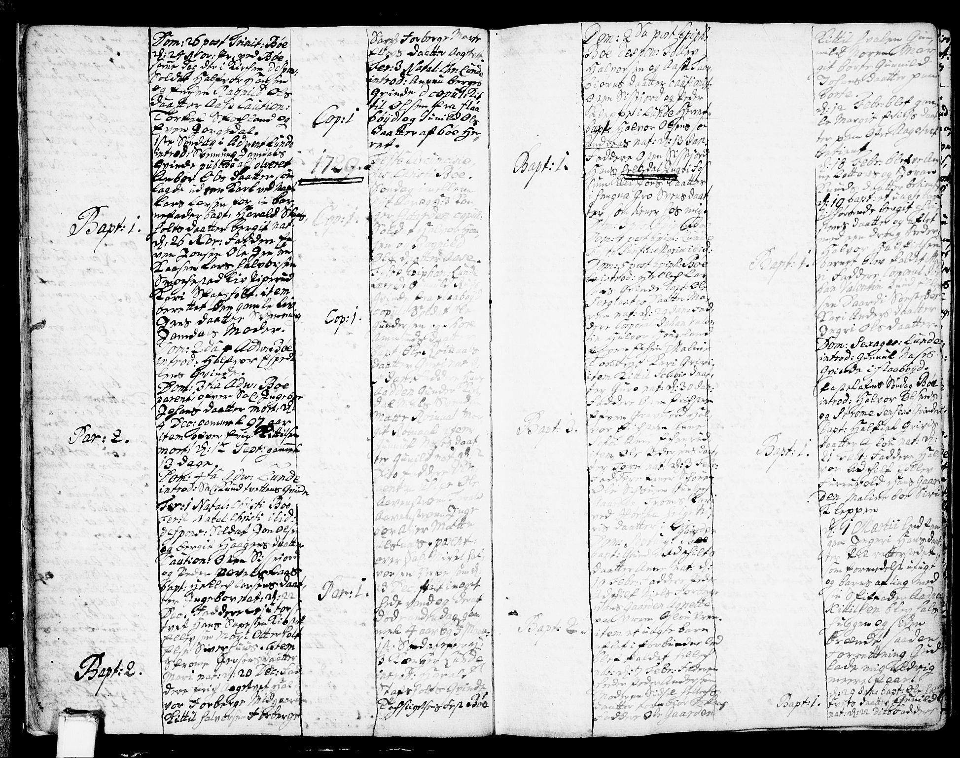 Bø kirkebøker, AV/SAKO-A-257/F/Fa/L0002: Ministerialbok nr. 2, 1726-1732