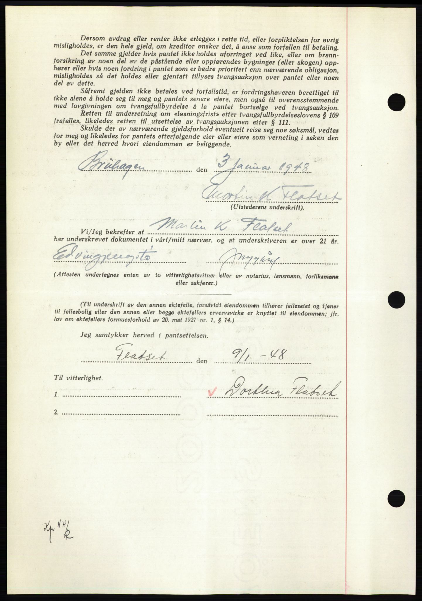 Nordmøre sorenskriveri, AV/SAT-A-4132/1/2/2Ca: Pantebok nr. B98, 1948-1948, Dagboknr: 282/1948