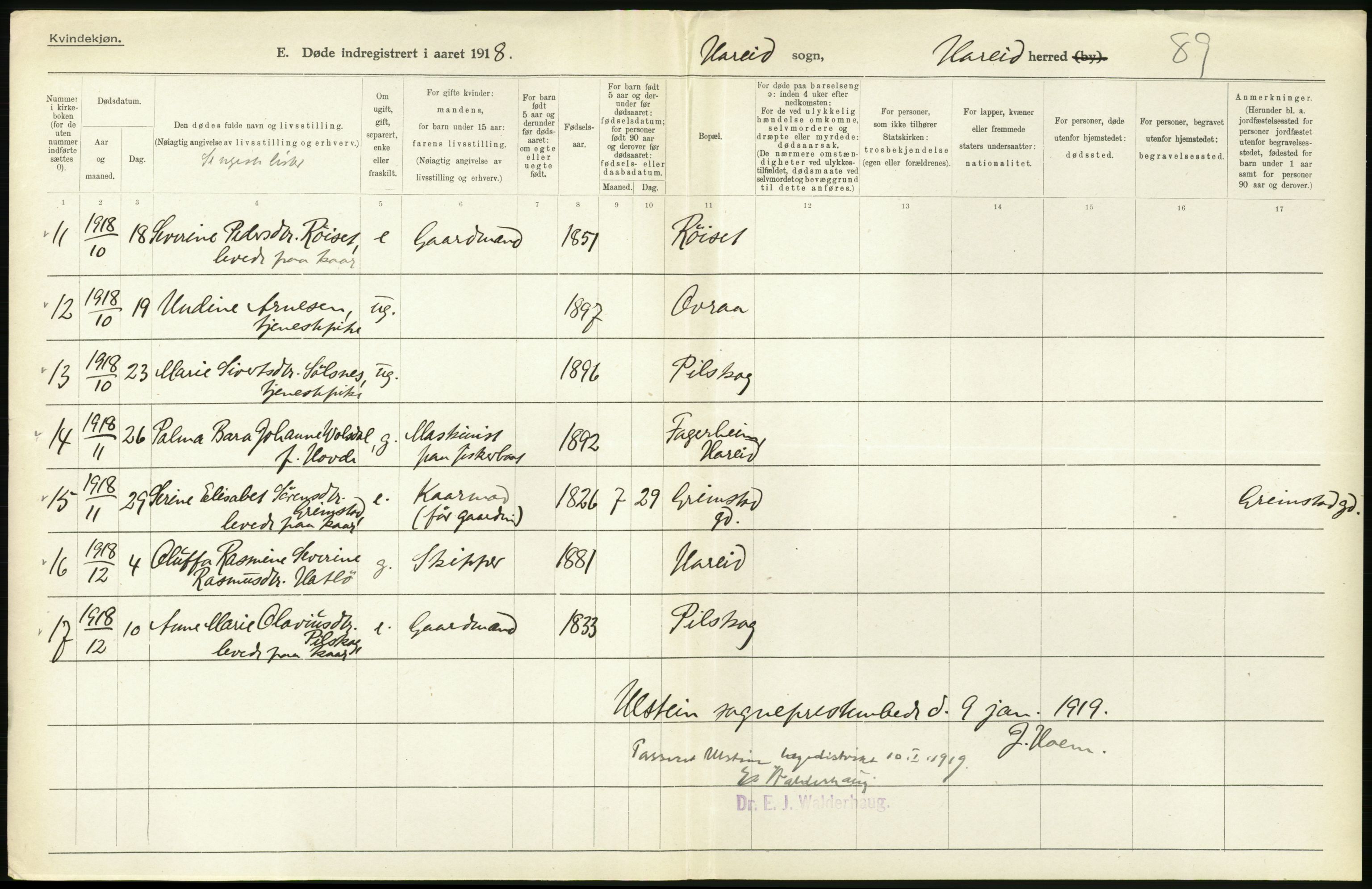 Statistisk sentralbyrå, Sosiodemografiske emner, Befolkning, AV/RA-S-2228/D/Df/Dfb/Dfbh/L0045: Møre fylke: Døde. Bygder og byer., 1918, s. 28