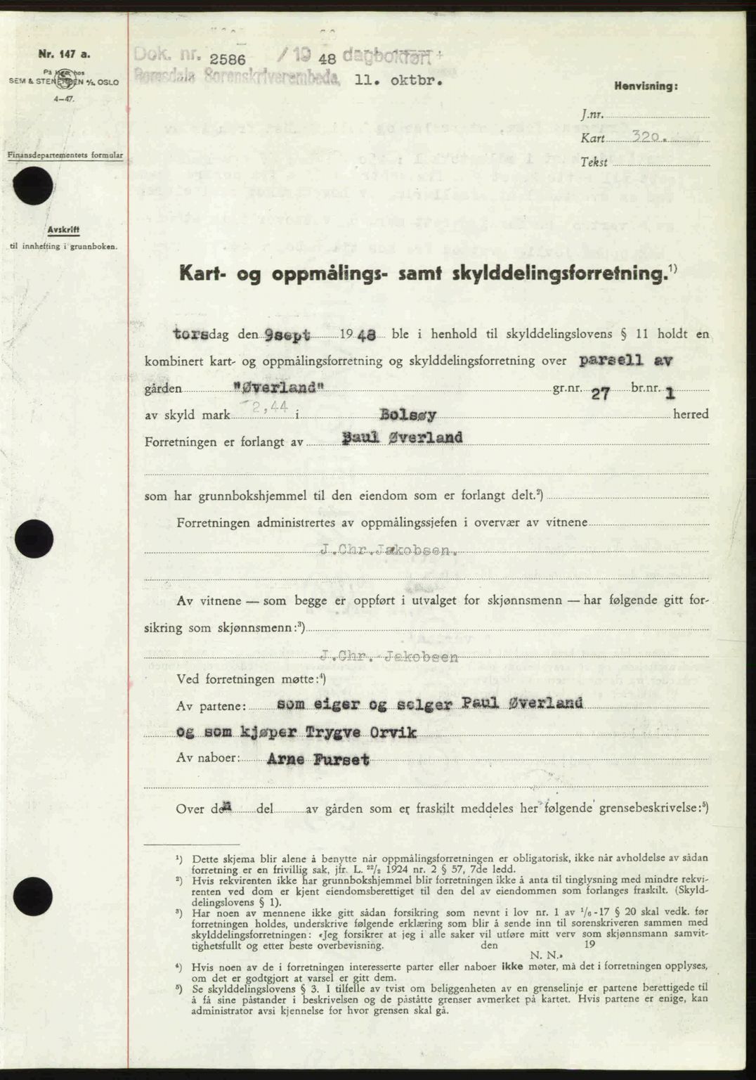 Romsdal sorenskriveri, SAT/A-4149/1/2/2C: Pantebok nr. A27, 1948-1948, Dagboknr: 2586/1948