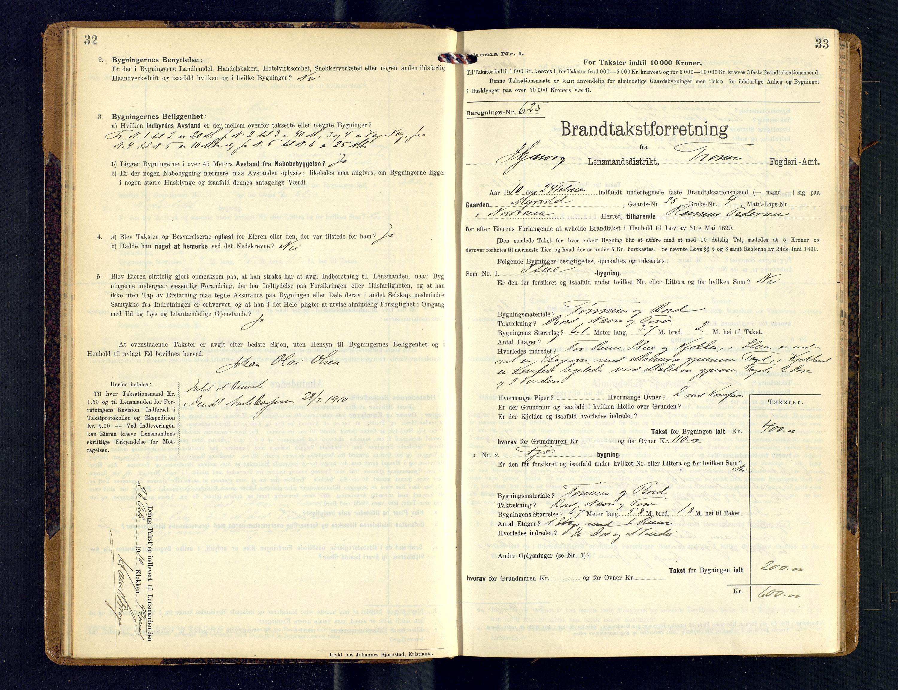 Skjervøy lensmannskontor, AV/SATØ-SATØ-63/F/Fu/Fub/L0247: Branntakstprotokoll (S), 1909-1912, s. 32-33