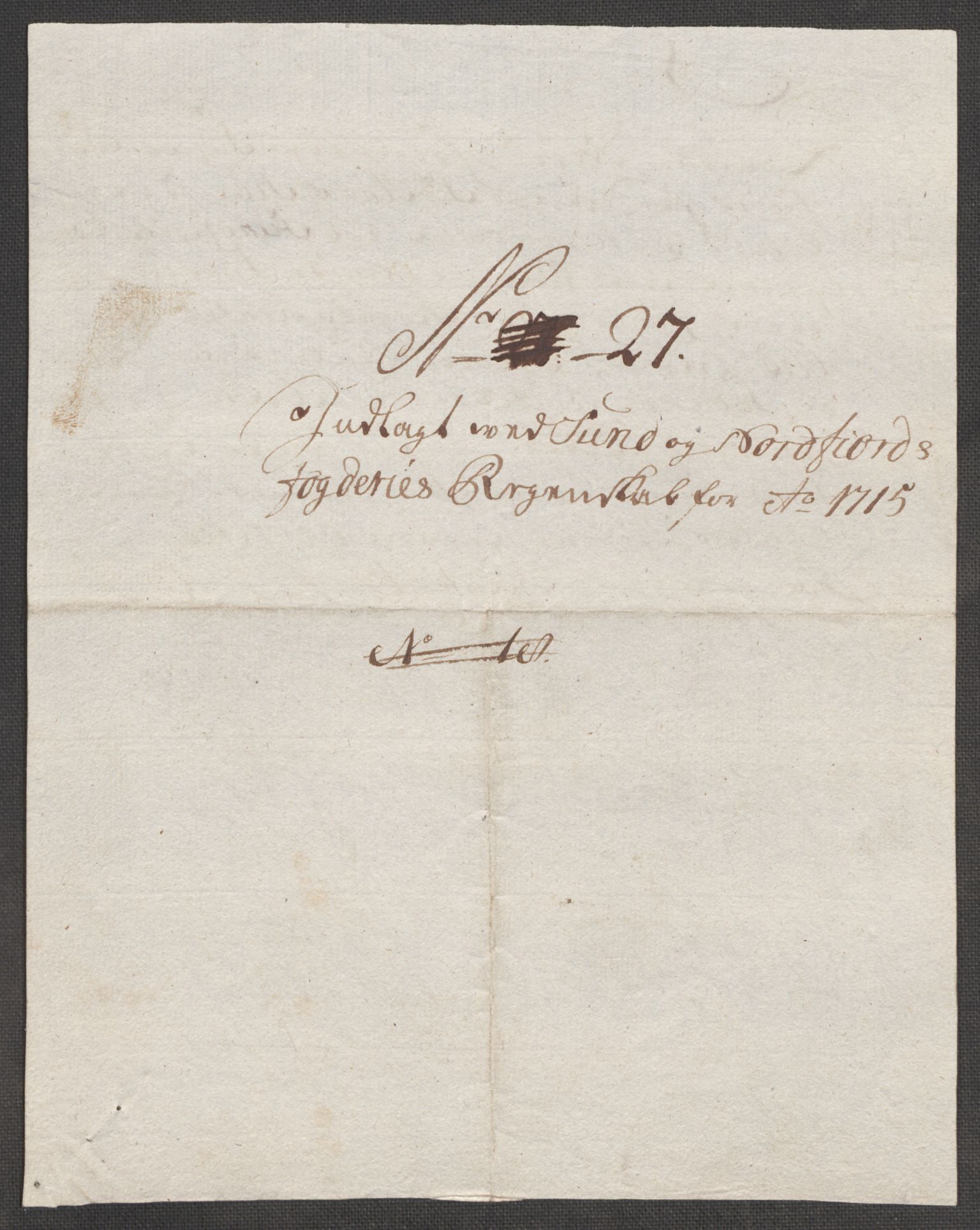 Rentekammeret inntil 1814, Reviderte regnskaper, Fogderegnskap, RA/EA-4092/R53/L3439: Fogderegnskap Sunn- og Nordfjord, 1715, s. 496