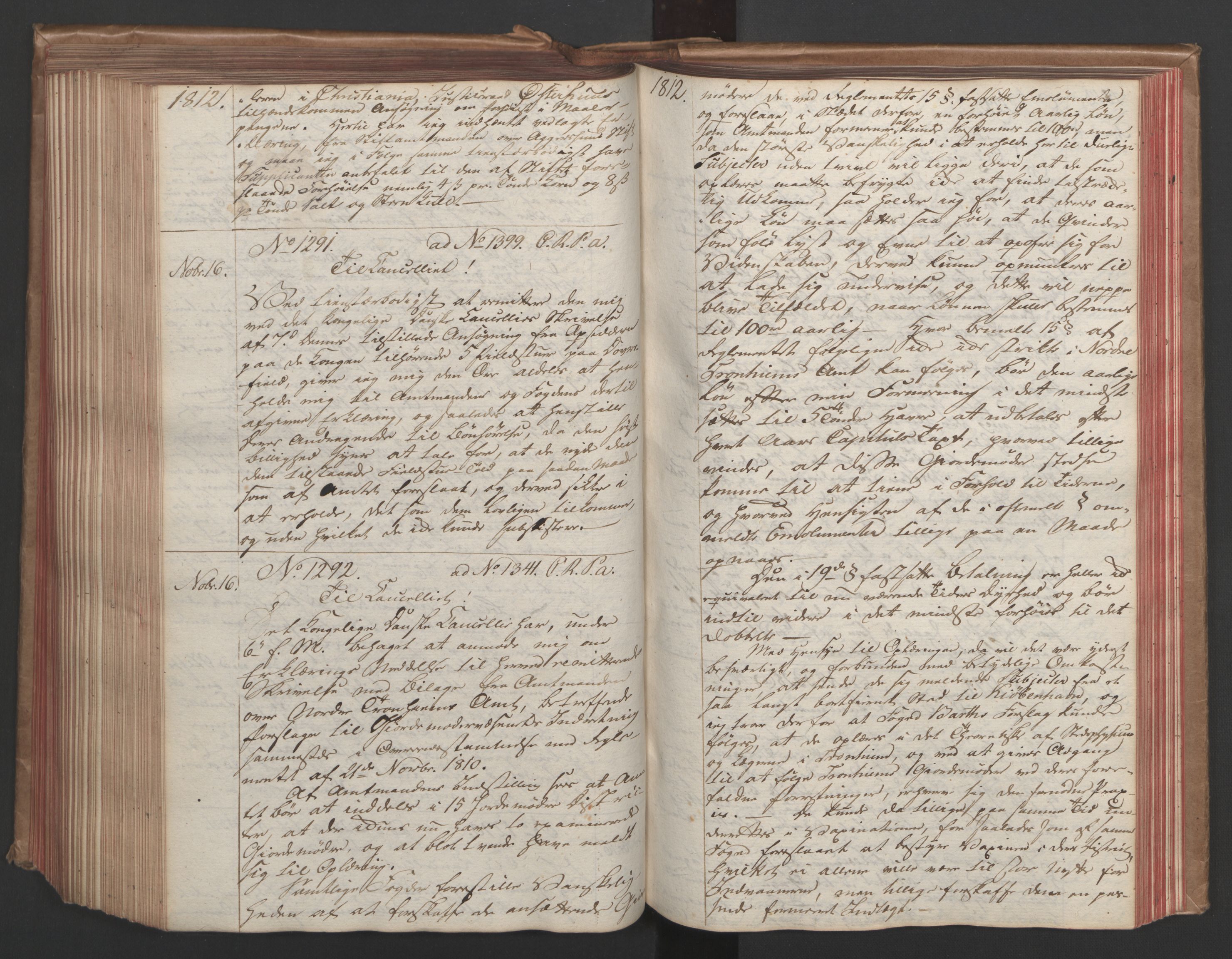 Stattholderembetet 1810-1814, 1. kontor (Kontor A), AV/RA-EA-2872/Ba/L0002: Kollegial korrespondanseprotokoll, 1811-1813, s. 288