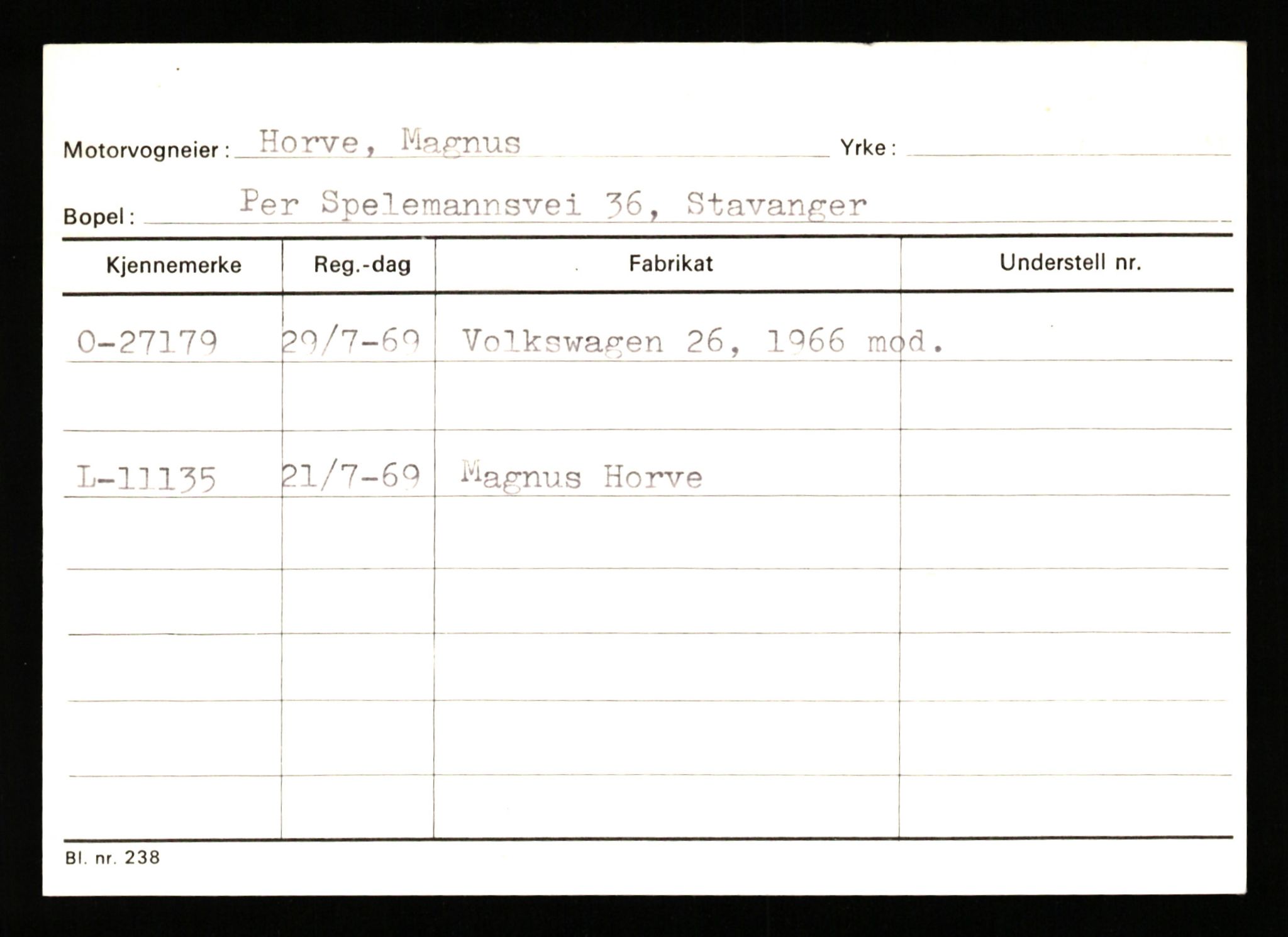 Stavanger trafikkstasjon, SAST/A-101942/0/G/L0005: Registreringsnummer: 23000 - 34245, 1930-1971, s. 1389