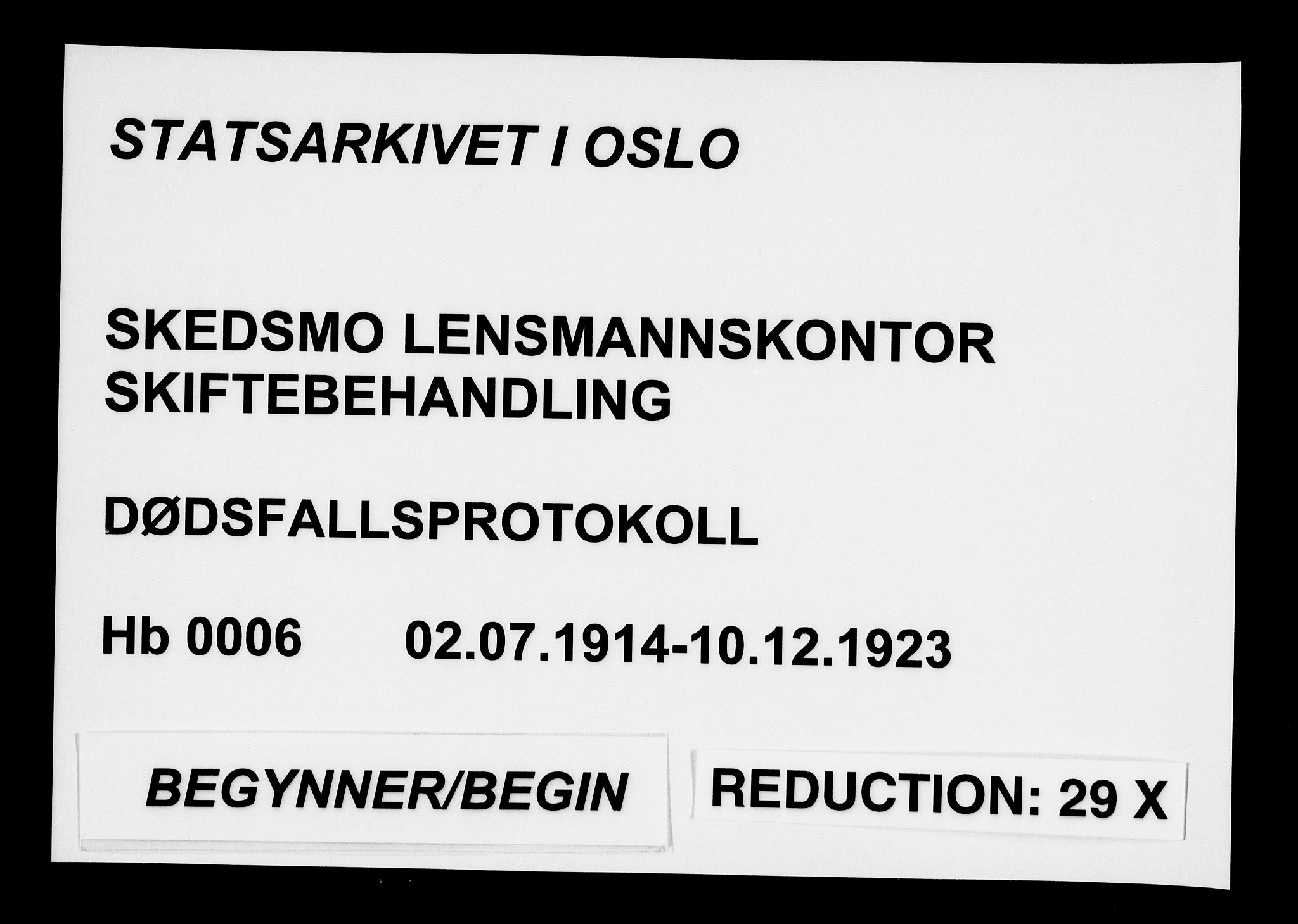 Skedsmo lensmannskontor, AV/SAO-A-10089/H/Hb/L0006: Dødsfallsprotokoll, 1914-1923