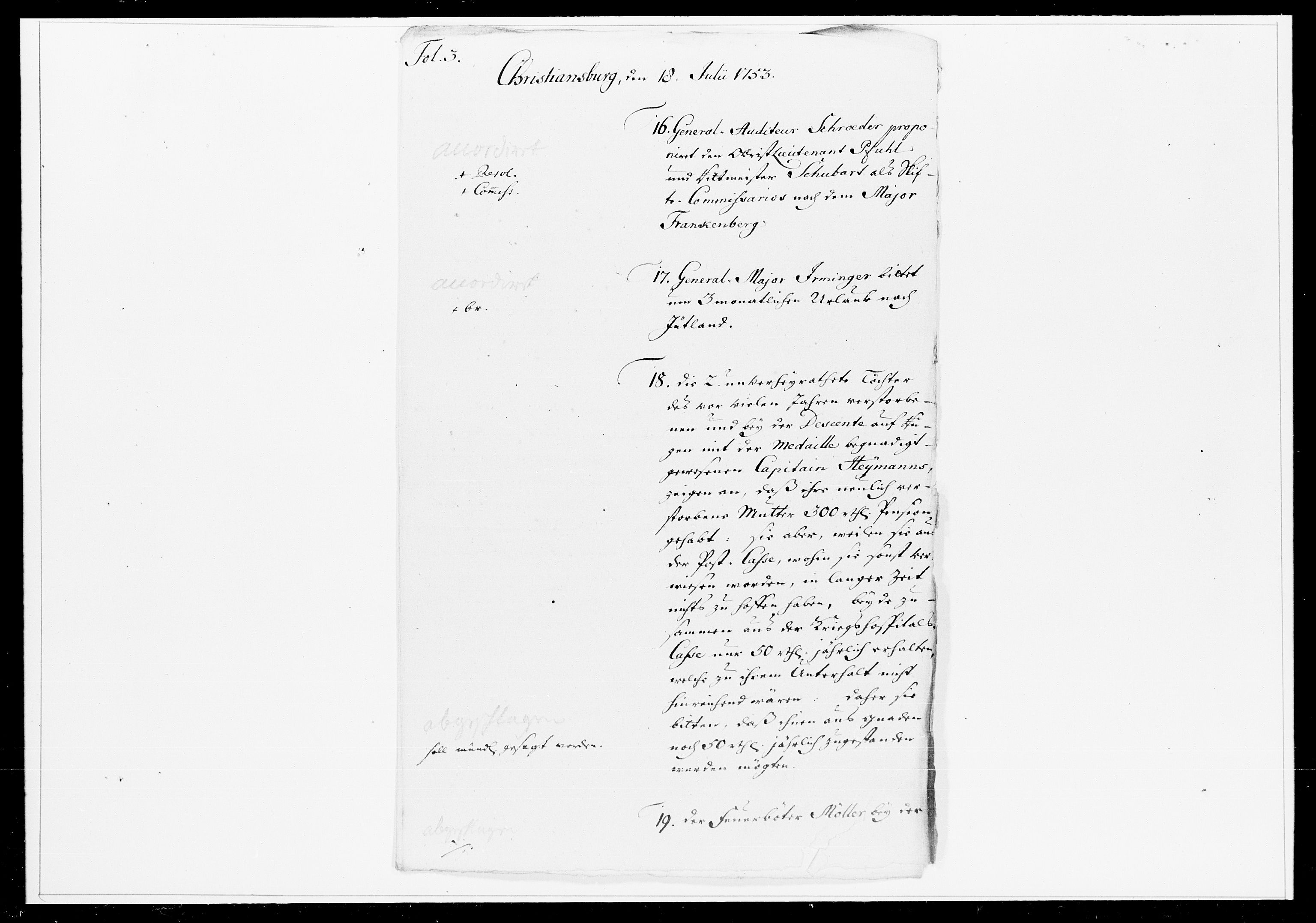 Krigskollegiet, Krigskancelliet, DRA/A-0006/-/1241-1247: Refererede sager, 1753, s. 237