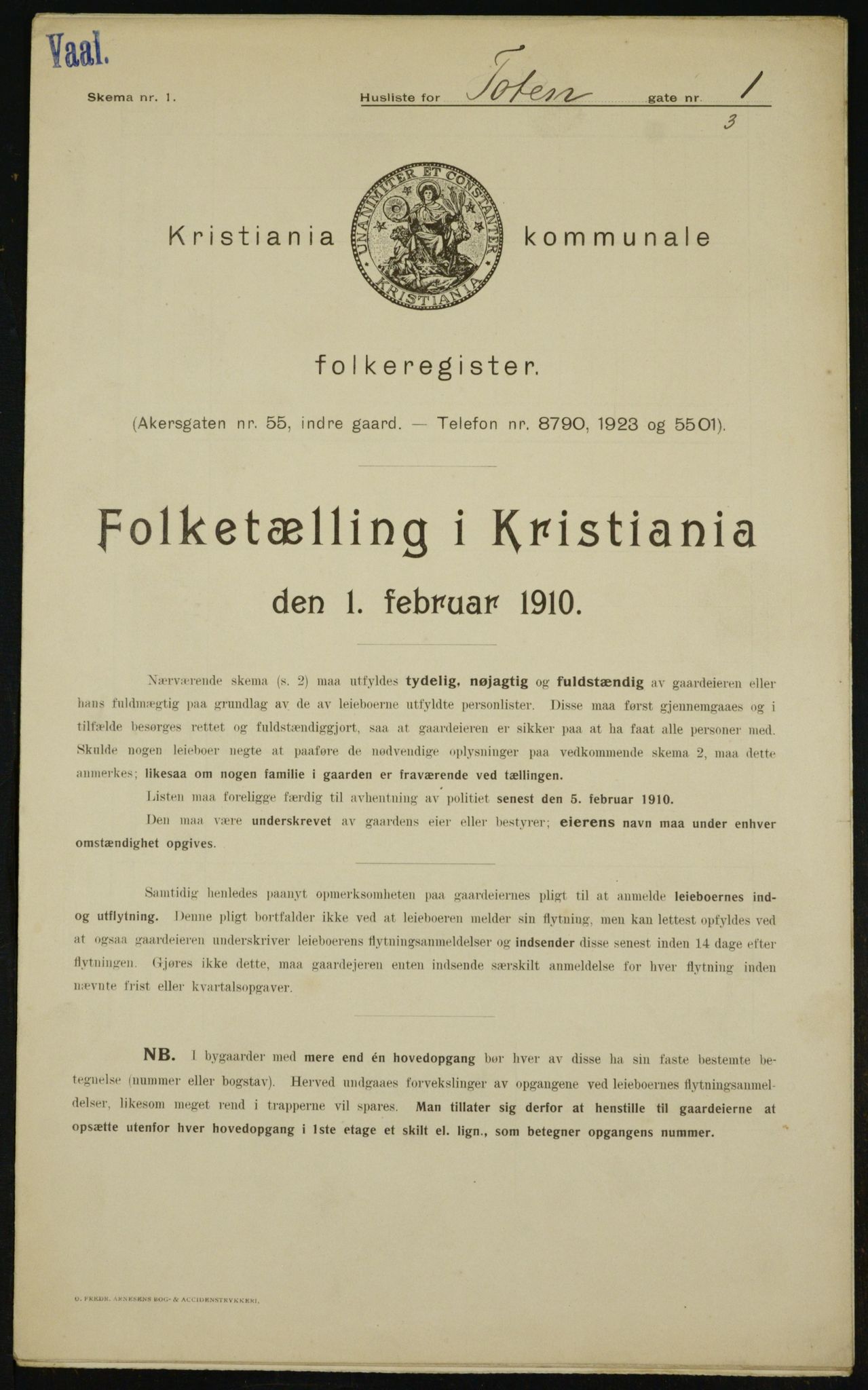 OBA, Kommunal folketelling 1.2.1910 for Kristiania, 1910, s. 109515