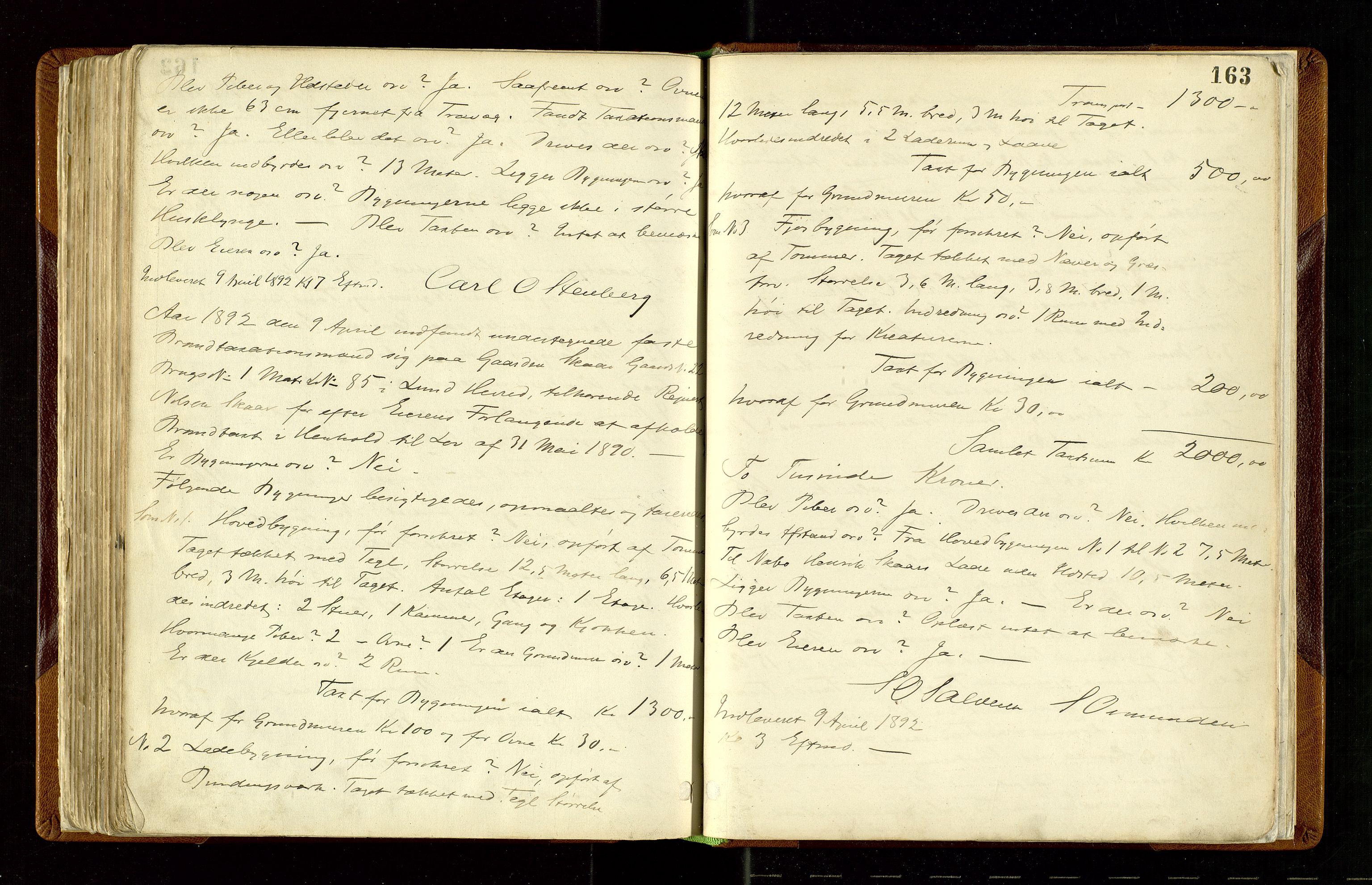 Lund lensmannskontor, AV/SAST-A-100303/Goa/L0002: Branntakstprotokoll, 1878-1893, s. 162b-163a