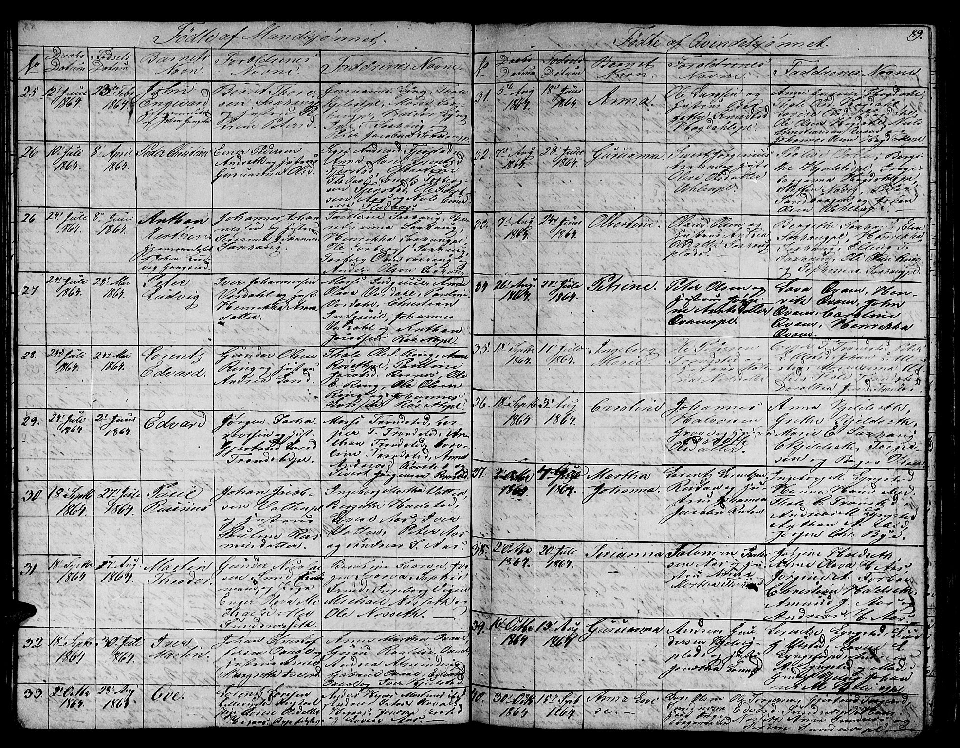 Ministerialprotokoller, klokkerbøker og fødselsregistre - Nord-Trøndelag, SAT/A-1458/730/L0299: Klokkerbok nr. 730C02, 1849-1871, s. 89