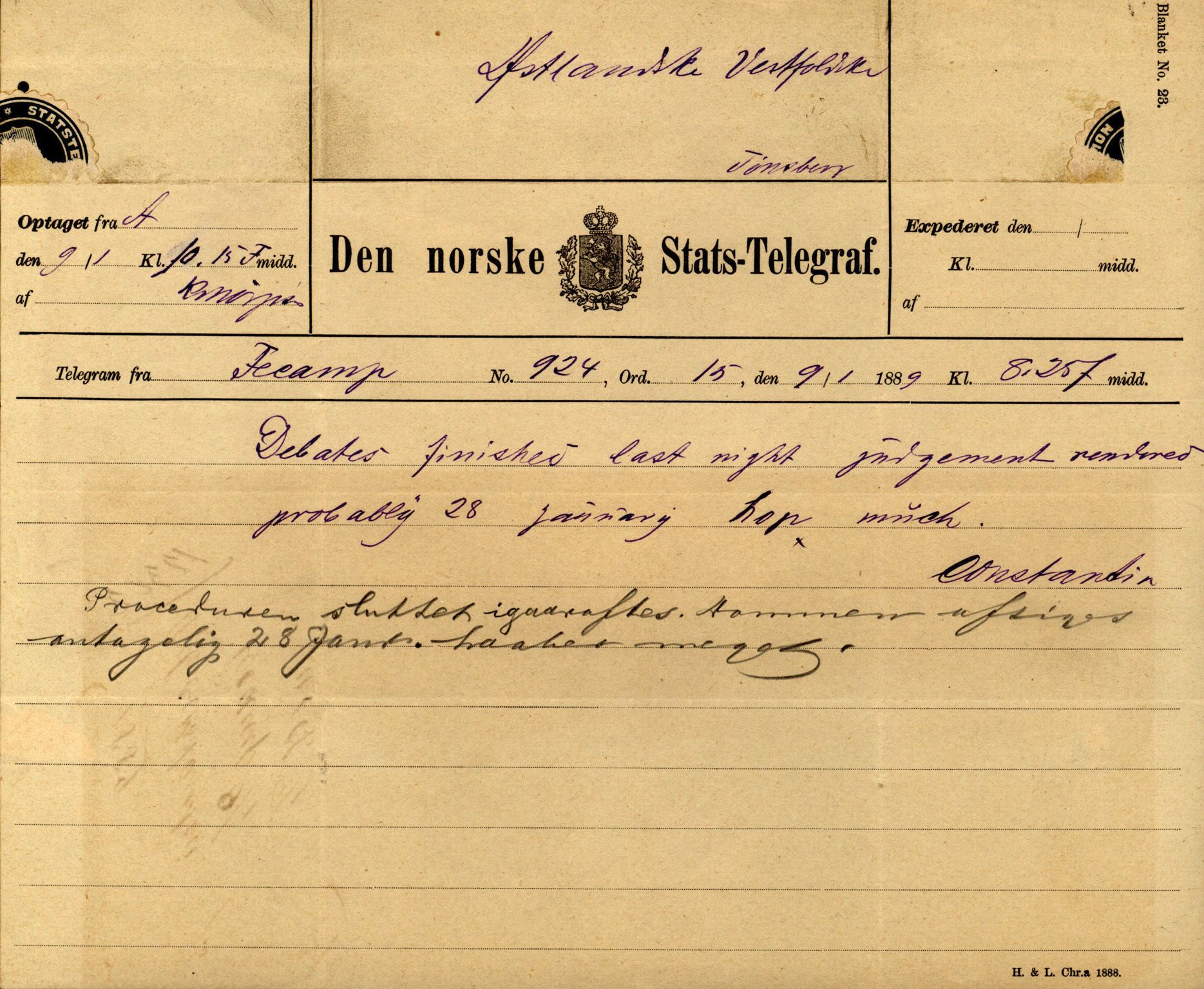 Pa 63 - Østlandske skibsassuranceforening, VEMU/A-1079/G/Ga/L0020/0001: Havaridokumenter / Tellus, Telanak, Wilhelmine, 1887, s. 51