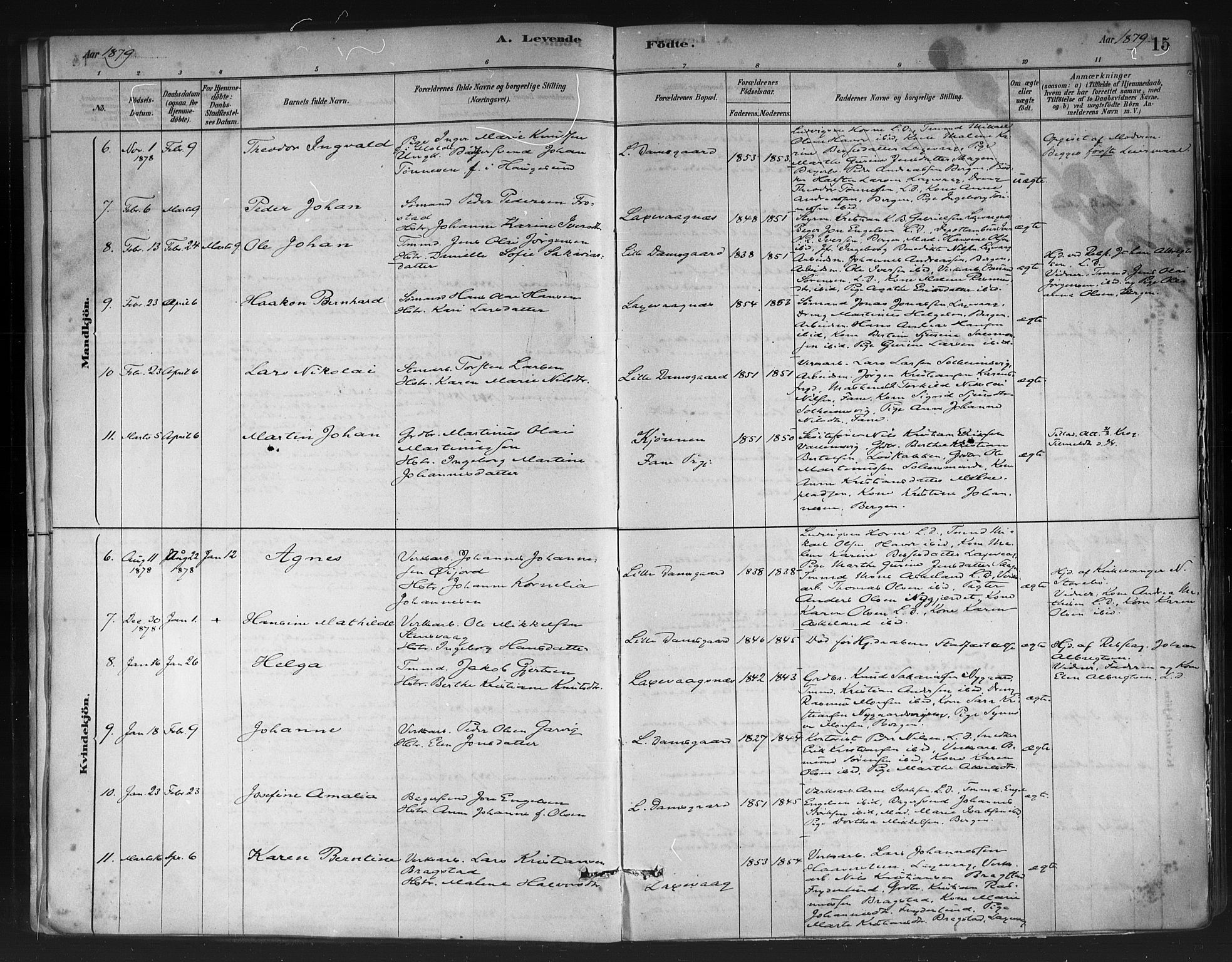 Askøy Sokneprestembete, AV/SAB-A-74101/H/Ha/Haa/Haae/L0002: Ministerialbok nr. E 2, 1878-1891, s. 15