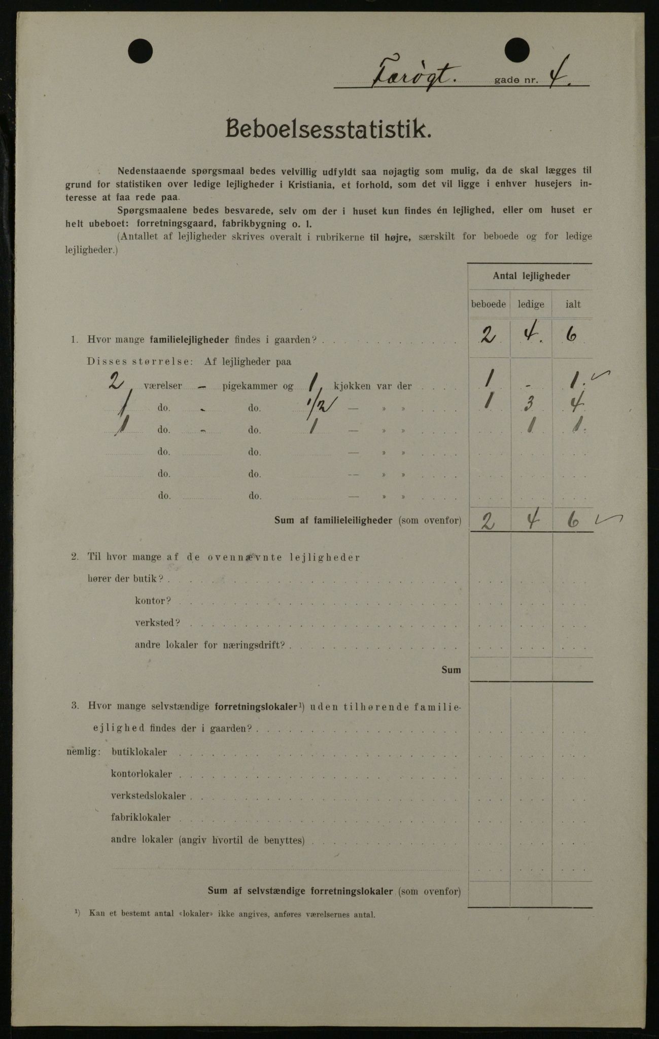 OBA, Kommunal folketelling 1.2.1908 for Kristiania kjøpstad, 1908, s. 25710